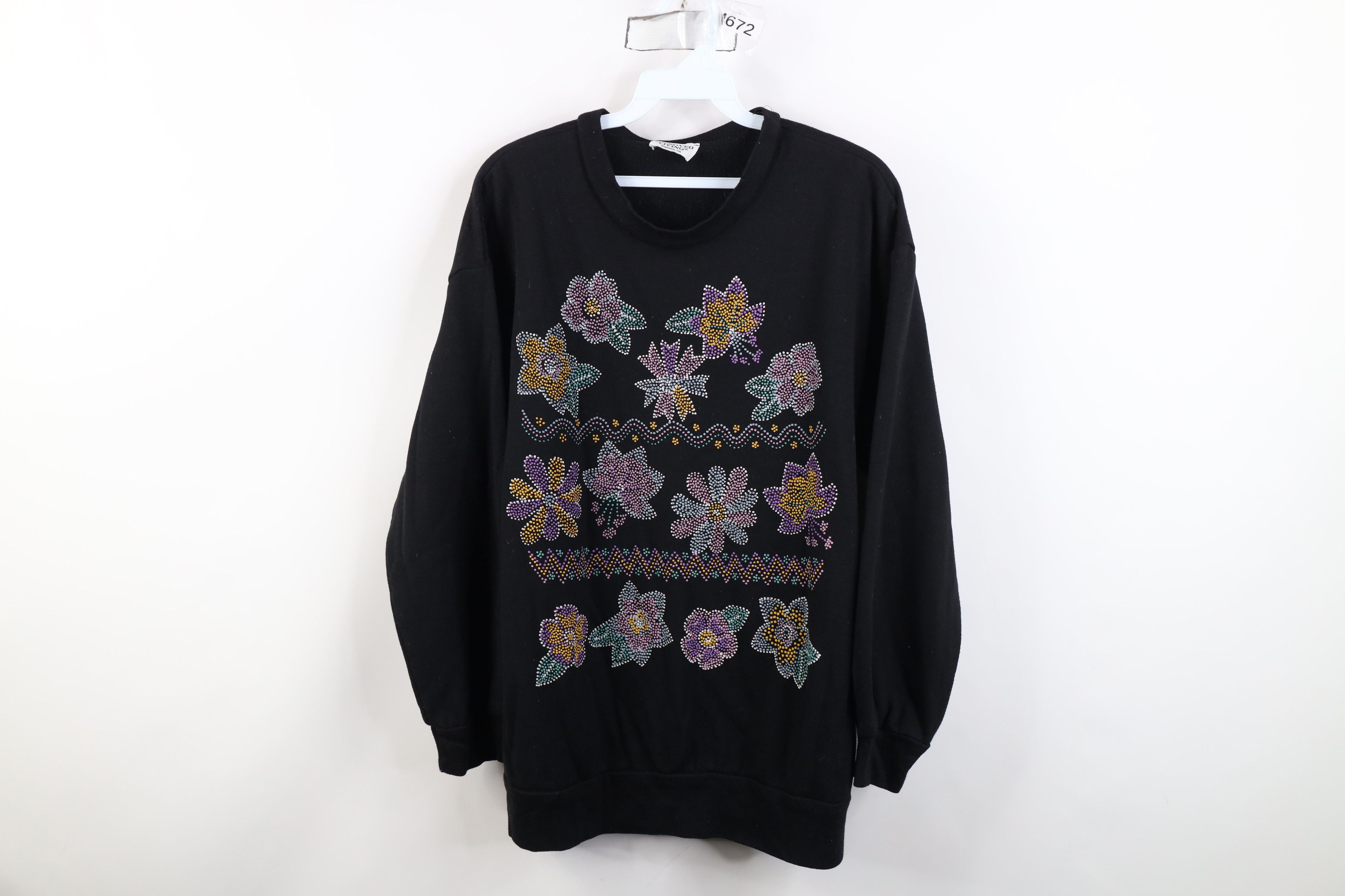 Vintage Vintage 90s Streetwear Babydoll Flower Sweatshirt USA Size US L / EU 52-54 / 3 - 1 Thumbnail