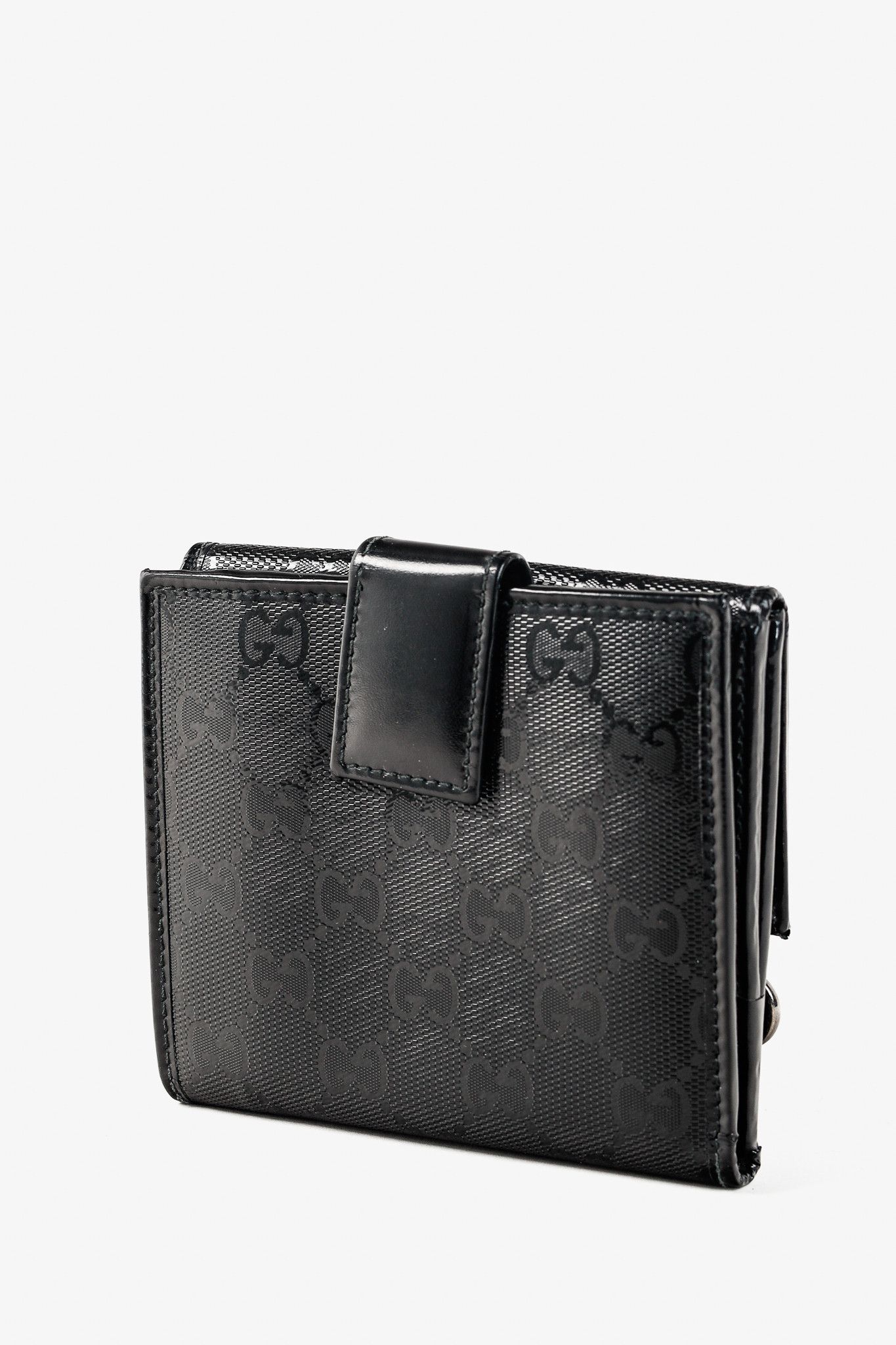 Gucci Gucci Vintage Y2K Black Monogram Compact Leather Wallet Size ONE SIZE - 3 Thumbnail