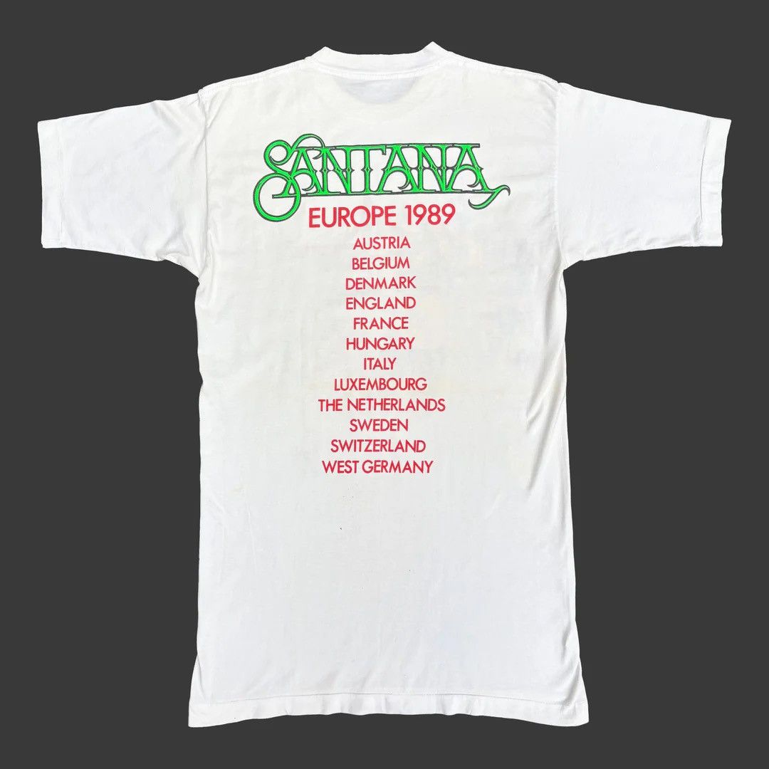 Band Tees Carlos Santana 1989 80s Vintage Euro Tour Band Rare T-Shirt Size US L / EU 52-54 / 3 - 2 Thumbnail
