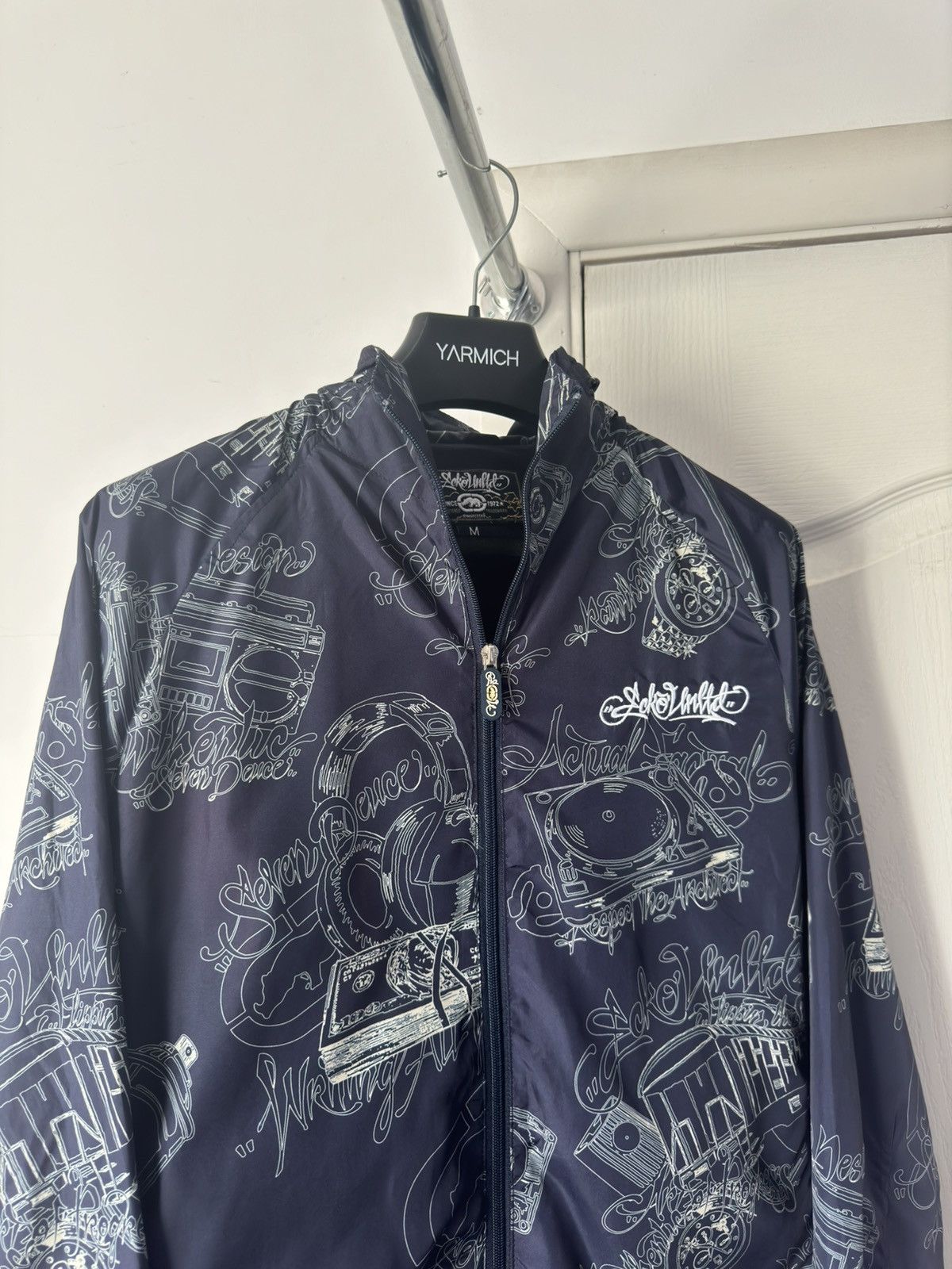 Ecko Unltd. Ecko Unltd Logogram Strip Graphic Nylon Jacket Embroidered Size US M / EU 48-50 / 2 - 3 Thumbnail