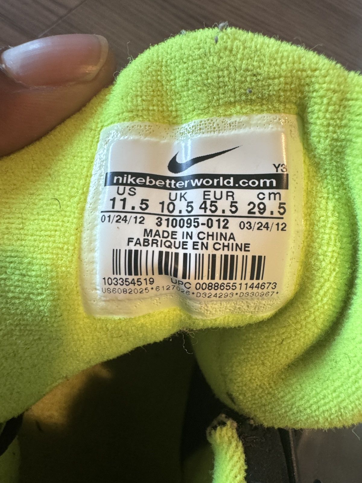 Nike Nike Air Force 180 ‘Black Volt” 2012 Size US 11.5 / EU 44-45 - 8 Thumbnail