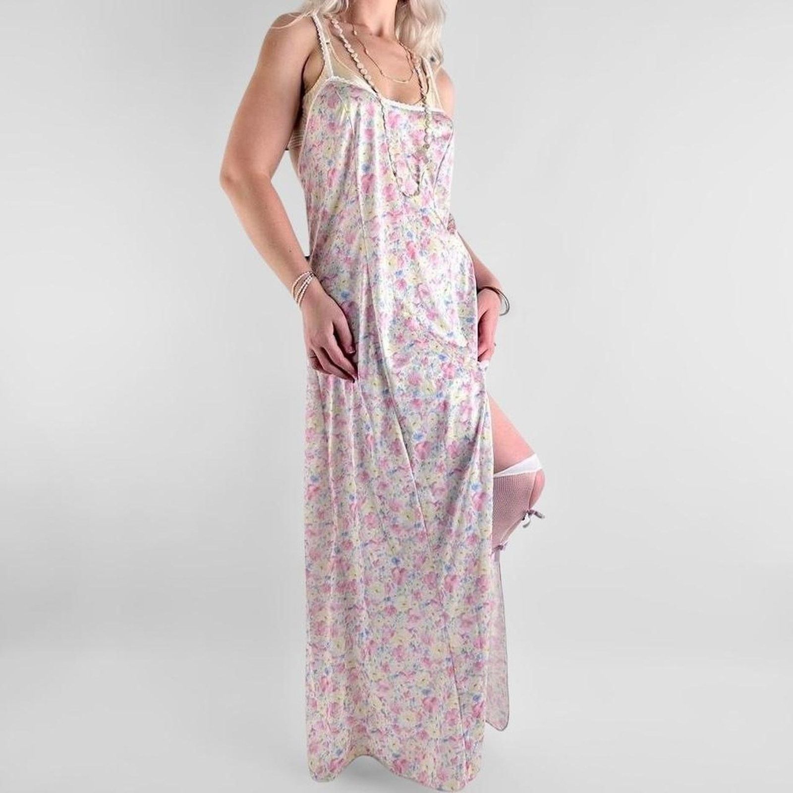 Other 90s vintage floral lace slip dress Size L / US 10 / IT 46 - 5 Thumbnail