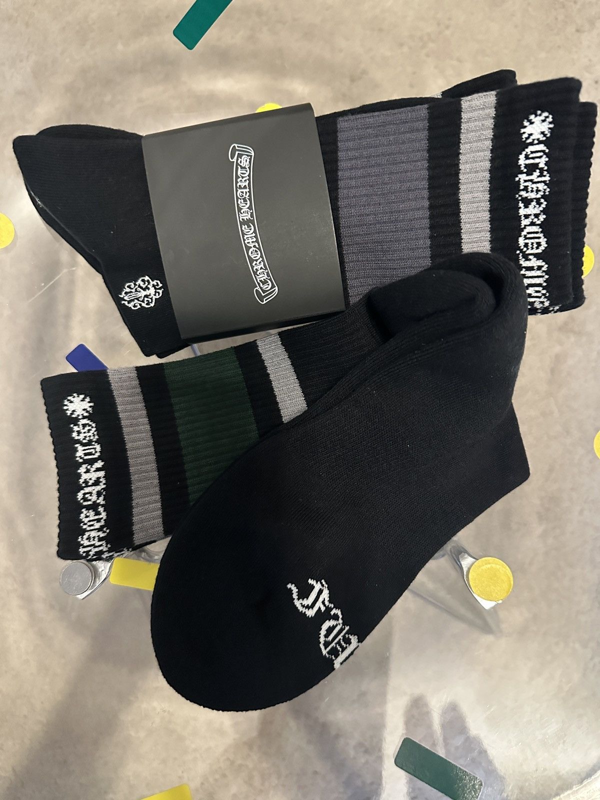 Chrome Hearts Fuck You Sport Socks Navy/Burgundy | Grailed
