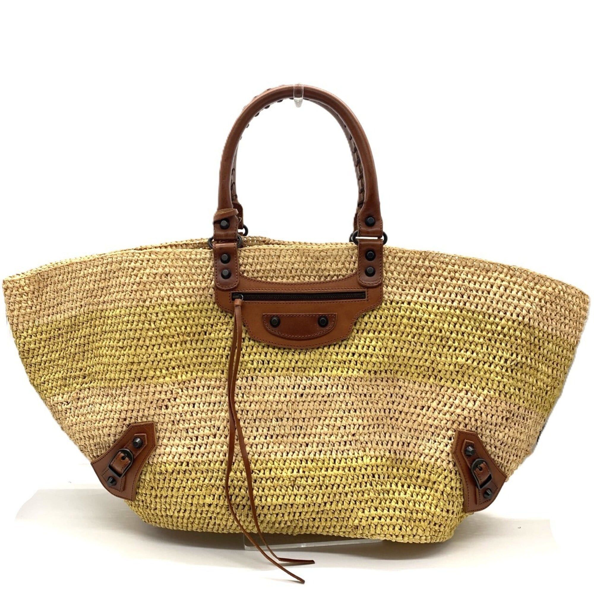 Balenciaga Balenciaga Classic Panier Tote Bag, Brown Leather Trim ...