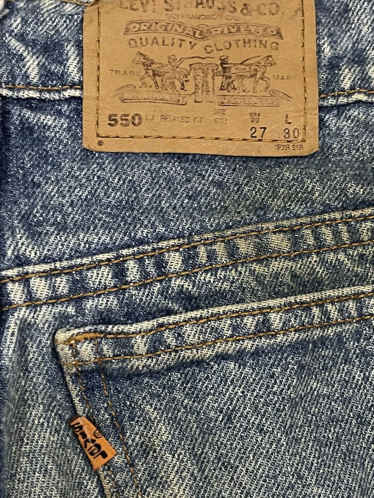 Levi's Vintage 80s Levis 550 Orange Tab Relaxed Fit Jeans Size US 27 - 7 Thumbnail