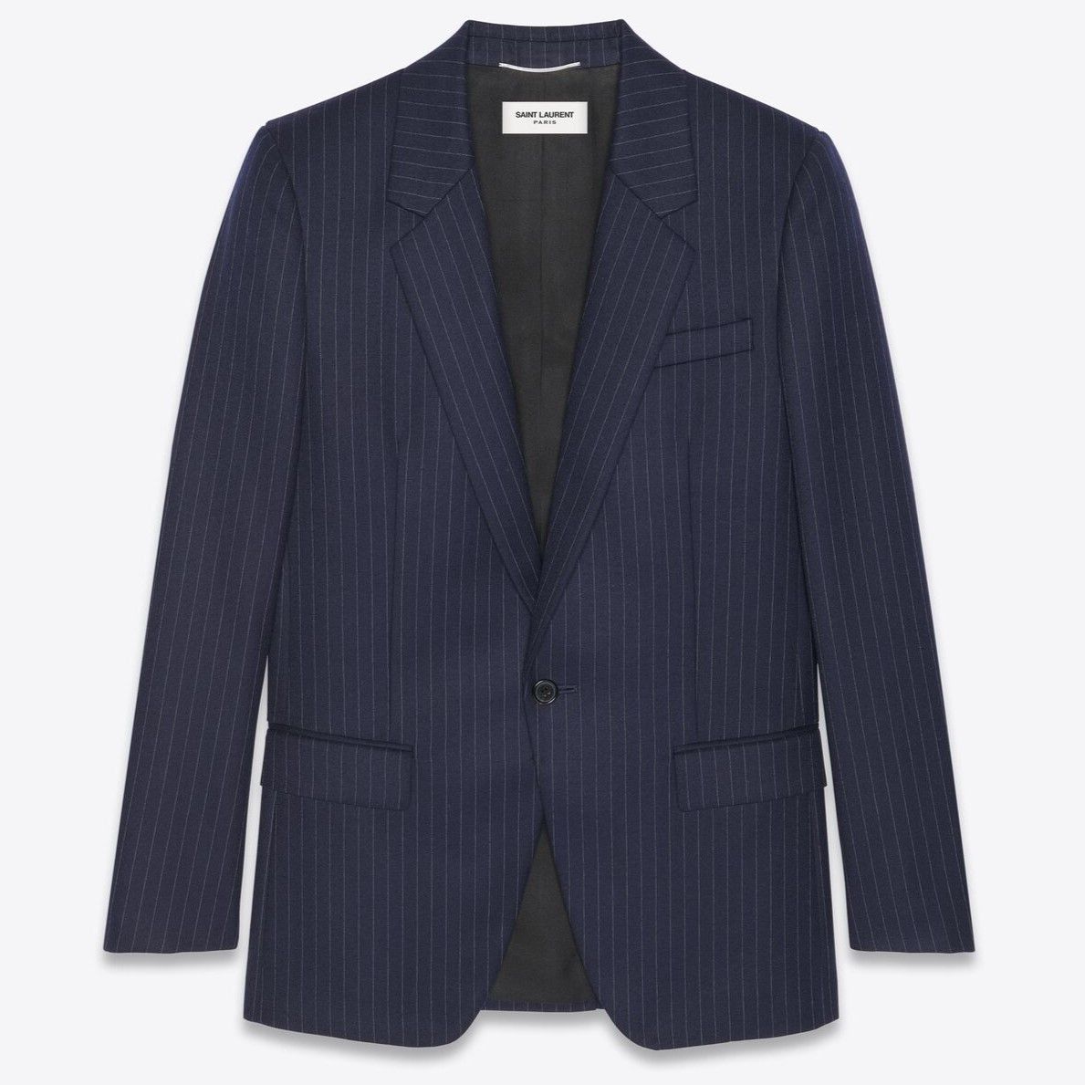 Saint Laurent Paris o1la1rc1a0725 Single-Breasted Jacket in Tennis Striped Wool Size US L / EU 52-54 / 3 - 1 Thumbnail