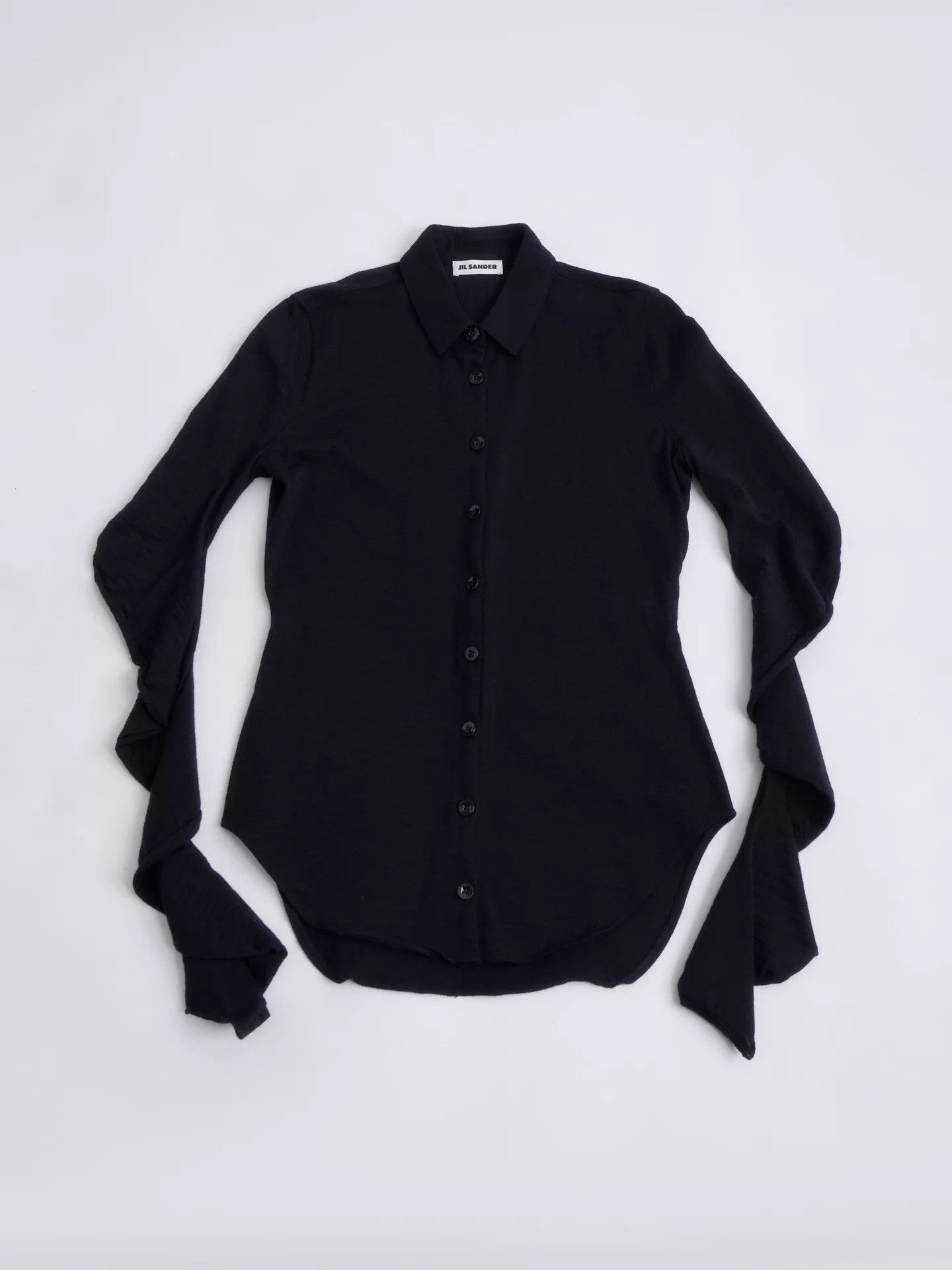 Jil Sander JIL SANDER Stacked Sleeve Wool Shirt Size XS / US 0-2 / IT 36-38 - 8 Thumbnail