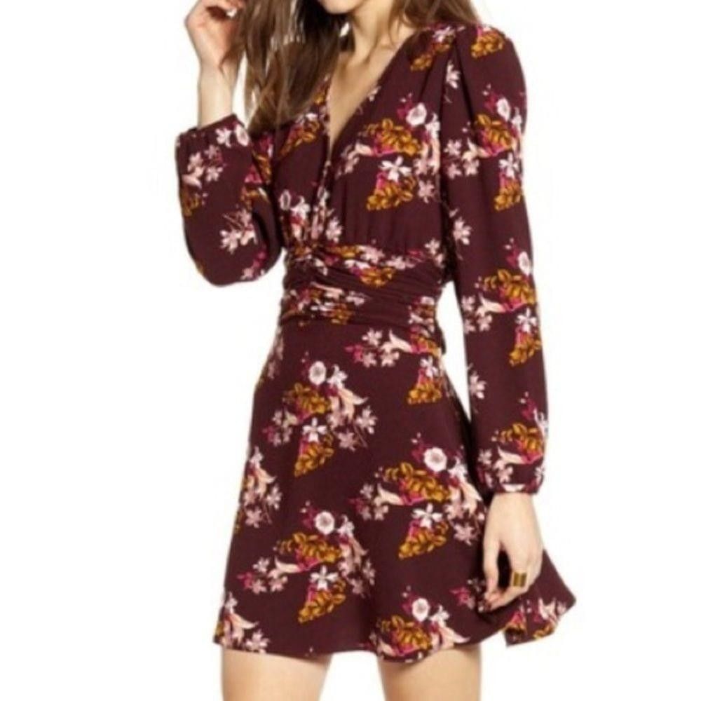 Chelsea Soccer Chelsea28 ruched floral long sleeve mini dress size M Size M / US 6-8 / IT 42-44 - 1 Thumbnail
