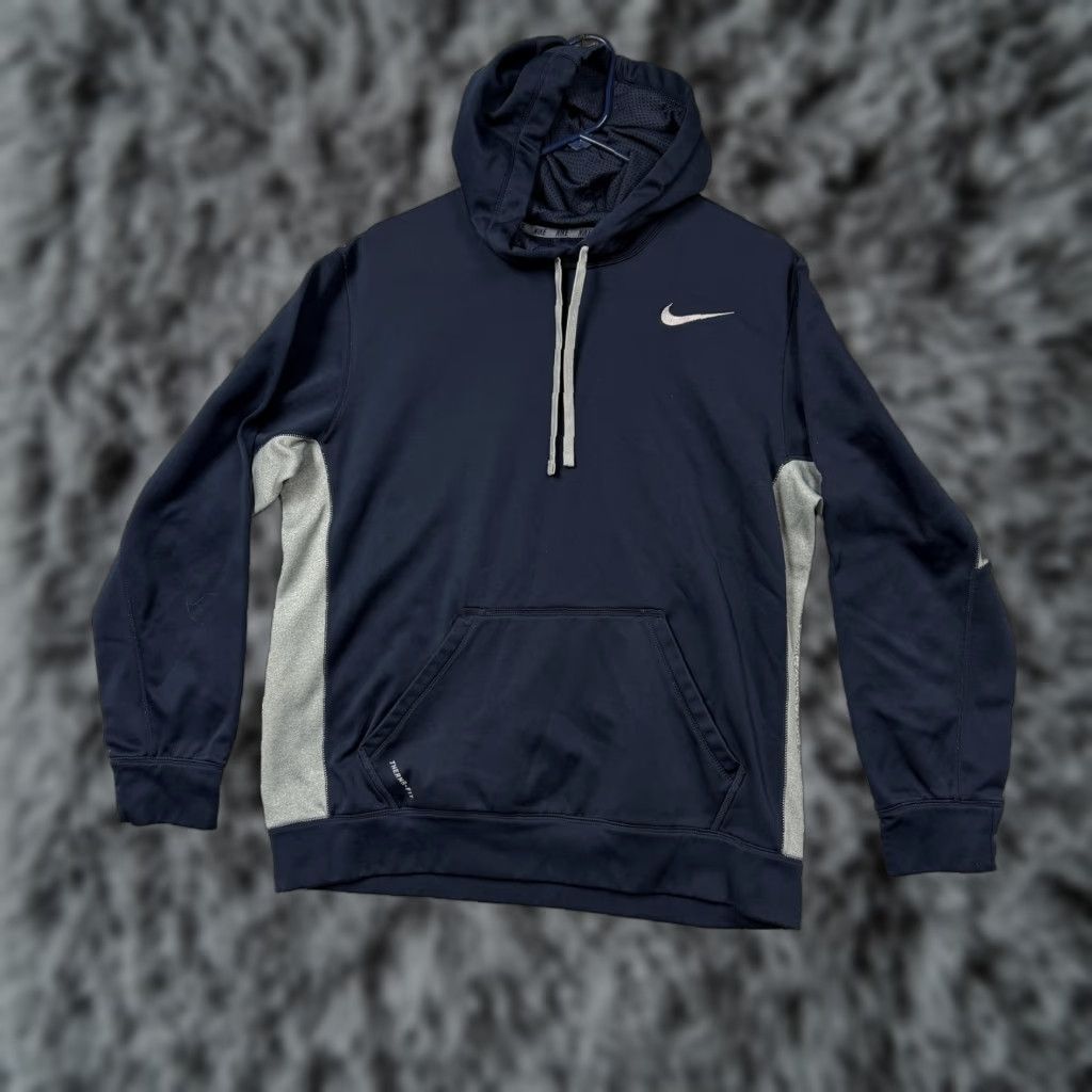 Nike Nike Therma-FIT Hoodie Mens L Navy Blue Gray Fleece Sweatshirt Gorpcore Athletic Size US L / EU 52-54 / 3 - 1 Thumbnail