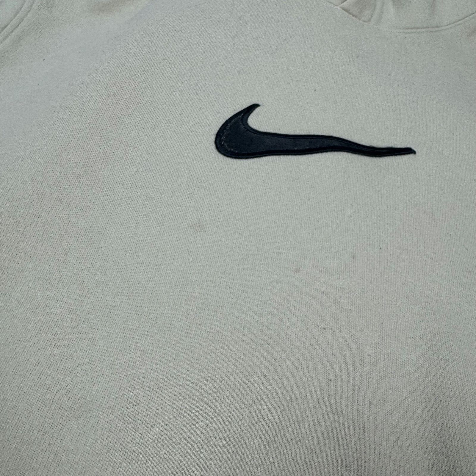 Nike × Vintage Vintage Nike Men's Beige Center Swoosh Fleece Lined Hoodie M Size US M / EU 48-50 / 2 - 4 Thumbnail