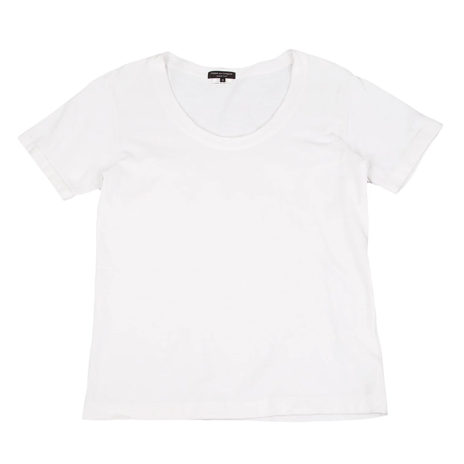 Comme des Garcons Homme Plus Cut-Off Neck Sweat T-shirt in White, Size M Size US M / EU 48-50 / 2 - 1 Thumbnail