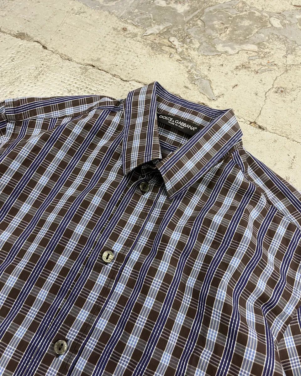 Dolce & Gabbana AW2006 Dolce & Gabbana Navy Checkered Plaid Shirt Size US M / EU 48-50 / 2 - 5 Thumbnail