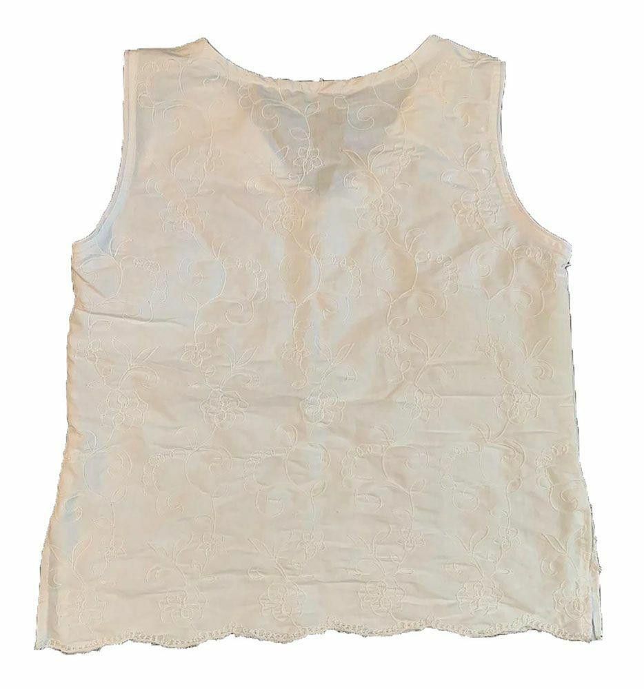 Designer Pre Owned White Hand Made Blouse L Size L / US 10 / IT 46 - 2 Thumbnail