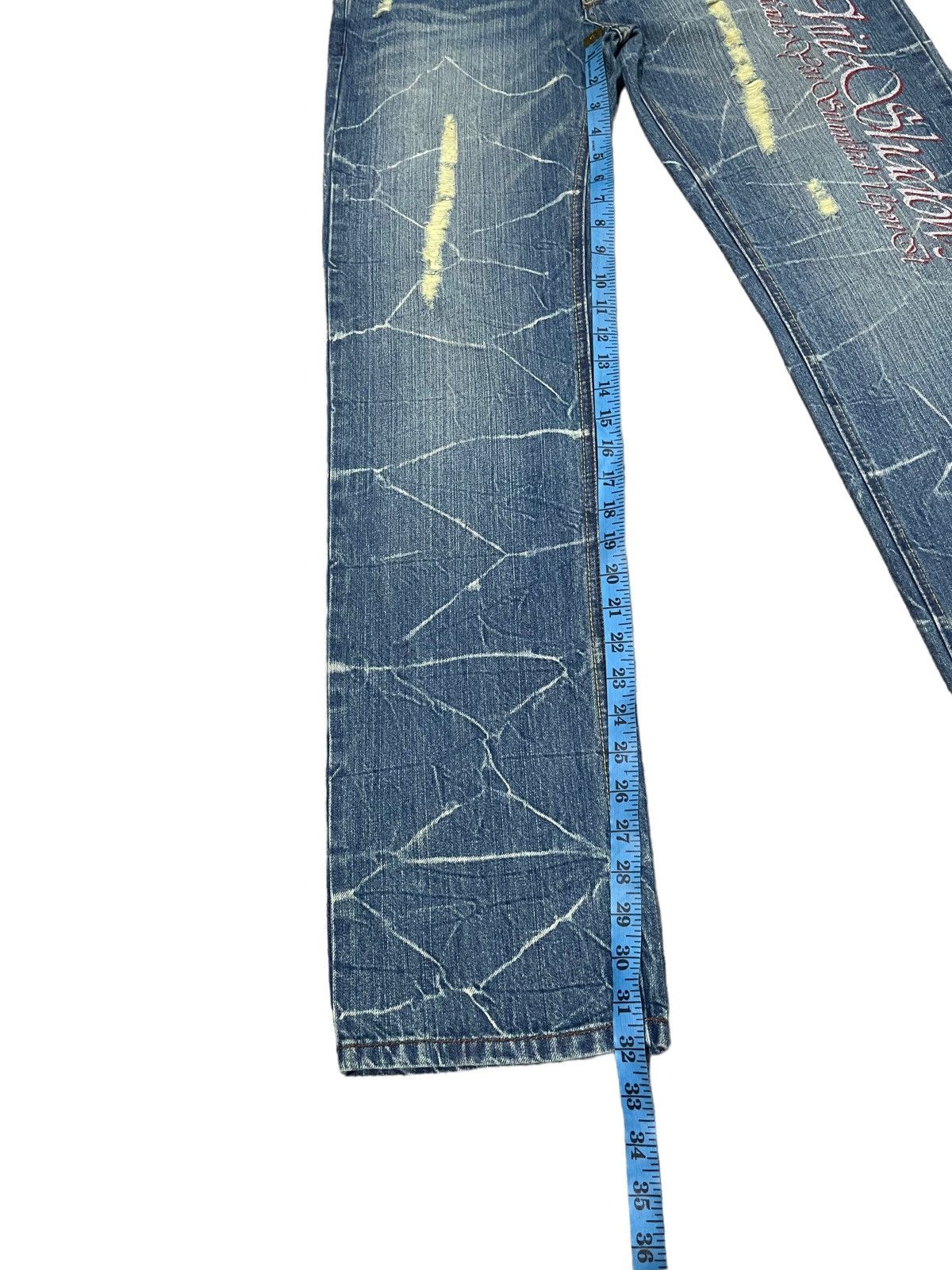 Japanese Brand × Vintage Rare ! Vintage Nylaus Clothing Distressed Flared Jeans Size US 31 - 19 Thumbnail
