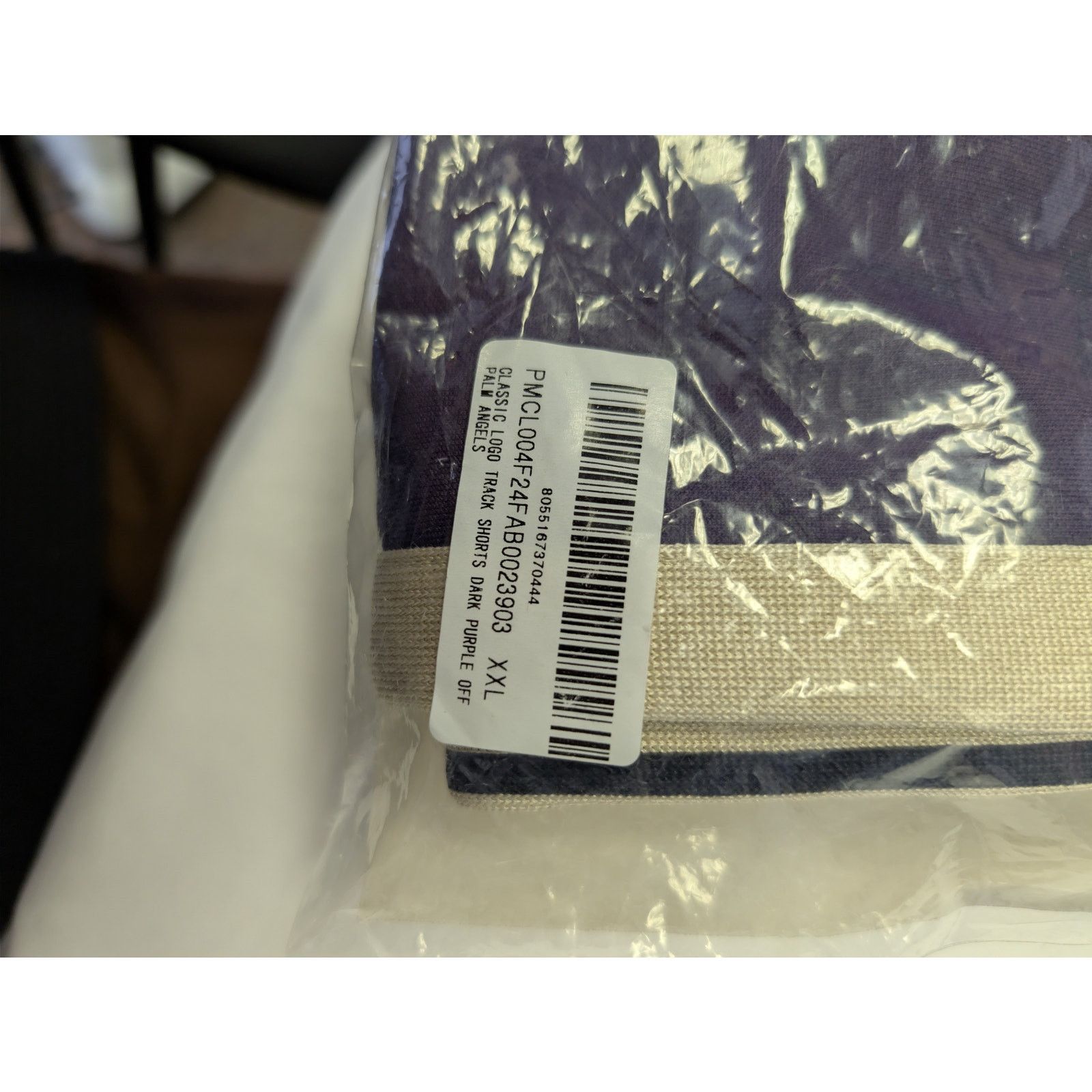 Palm Angels o1rshd1 Classic Logo Track Shorts in Dark Purple / Off-White Size US 38 / EU 54 - 21 Thumbnail
