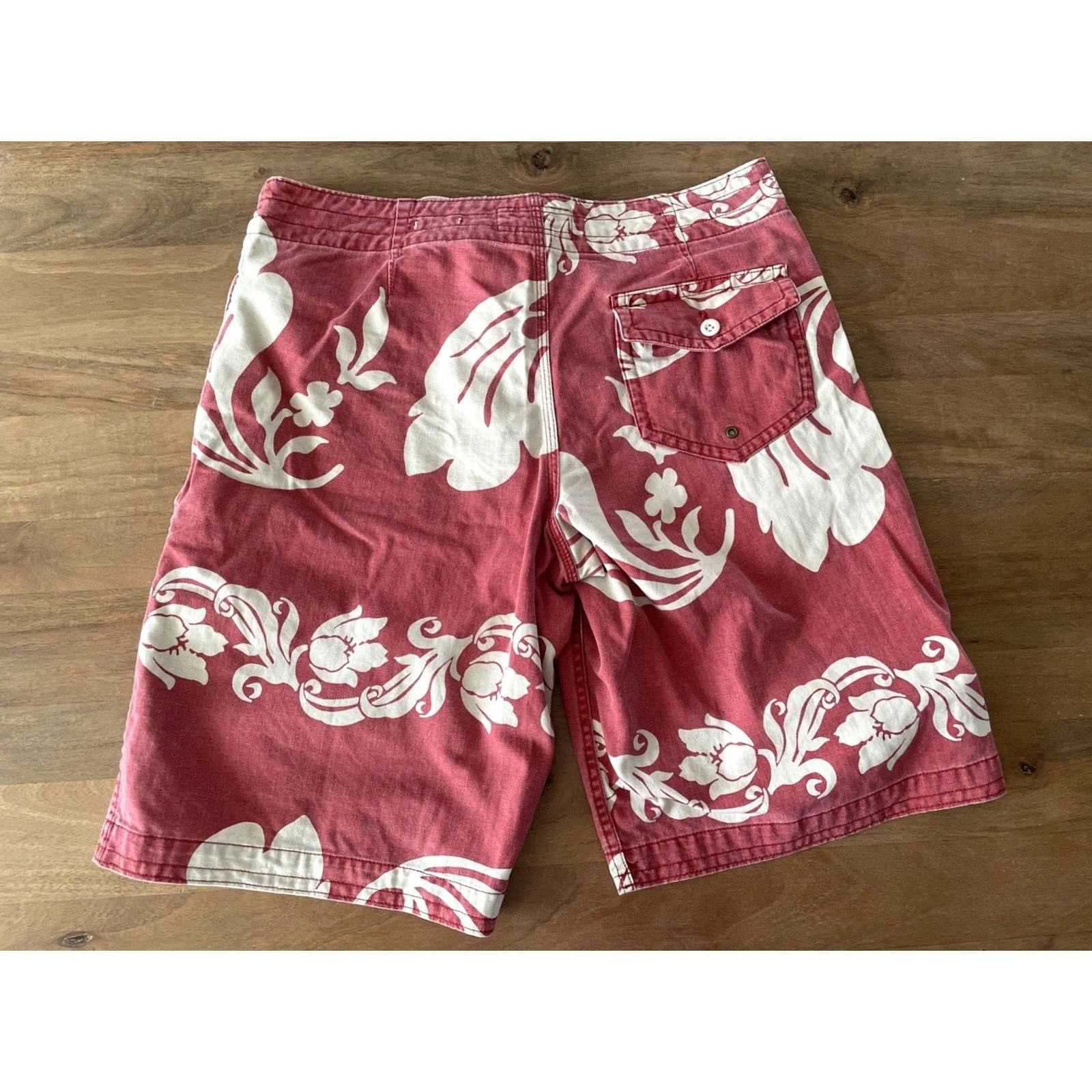Vintage Denim & Supply Ralph Lauren Board Shorts Men 32 Floral Cotton Twill Swim Bermuda Beach 90s Surf Mens Size US 32 / EU 48 - 2 Thumbnail