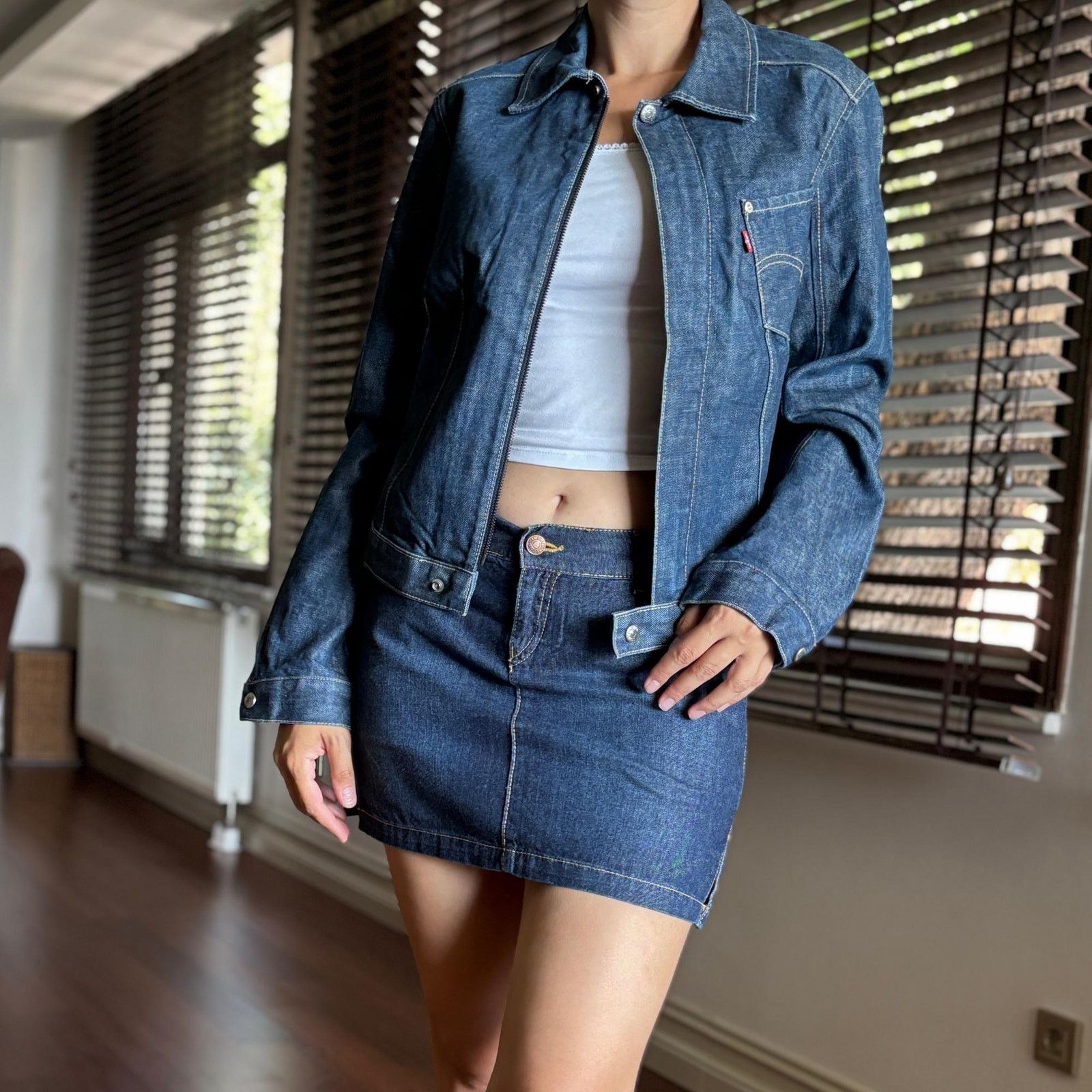 Levi's Engineered Jeans Jacket Y2K Vintage Dark Wash Medium