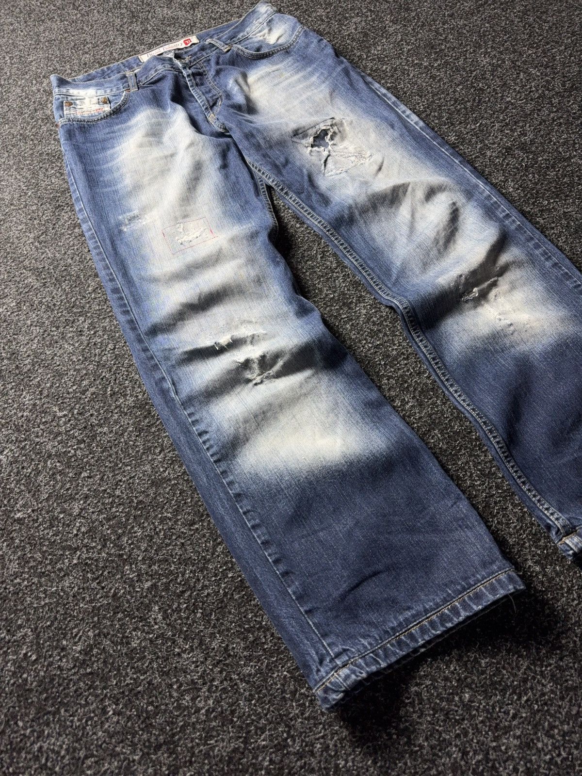 Diesel 90s Diesel Industry Zip Back Pocket Jeans Made in Italy Y2K Size US 33 - 3 Thumbnail