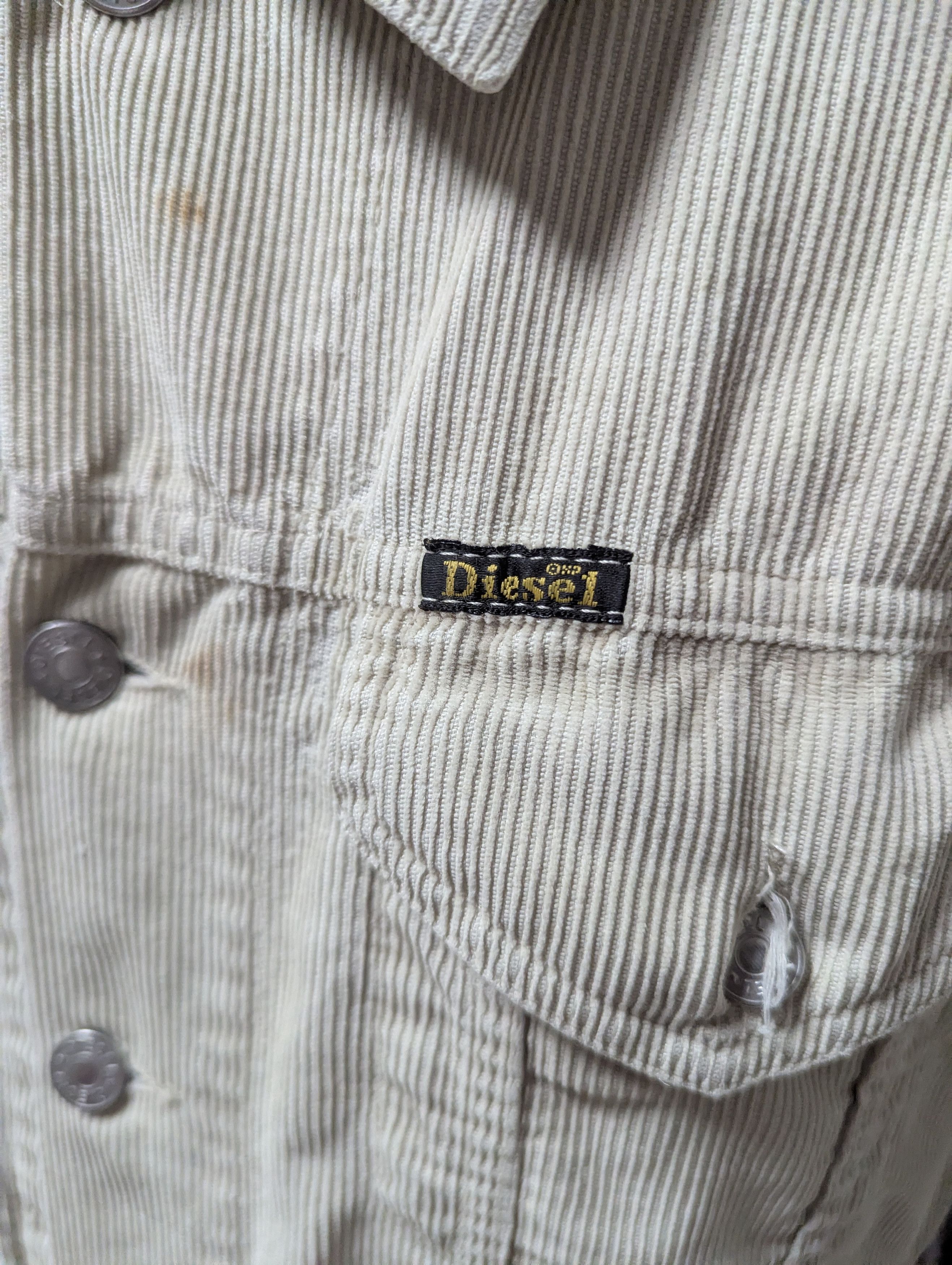 Diesel 90s Diesel Industry Cream Corduroy Trucker Jacket Boxy Fit Size US M / EU 48-50 / 2 - 7 Thumbnail