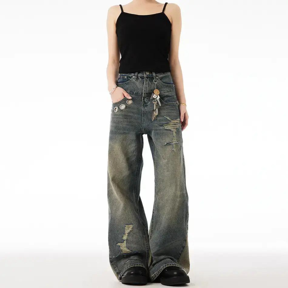 Japanese Brand Retro loose high street straight leg jeans Size US 32 / EU 48 - 6 Thumbnail