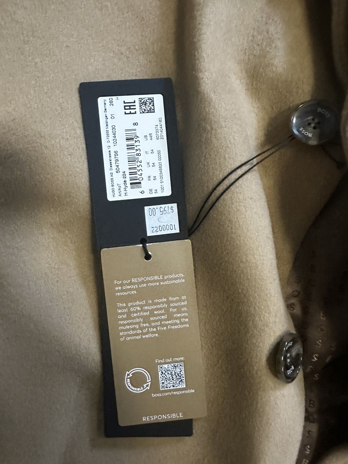 Hugo Boss NWT Boss Top Coat Car Coat Camel Size US L / EU 52-54 / 3 - 2 Thumbnail