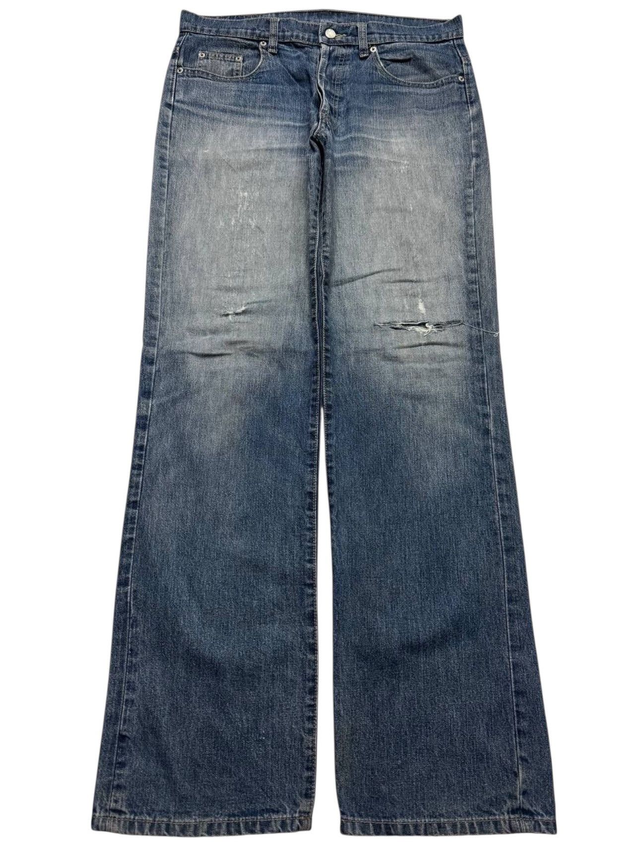 Japanese Brand Vintage Japanese Fondamental Wear Faded Distressed Jeans Size US 34 / EU 50 - 1 Thumbnail