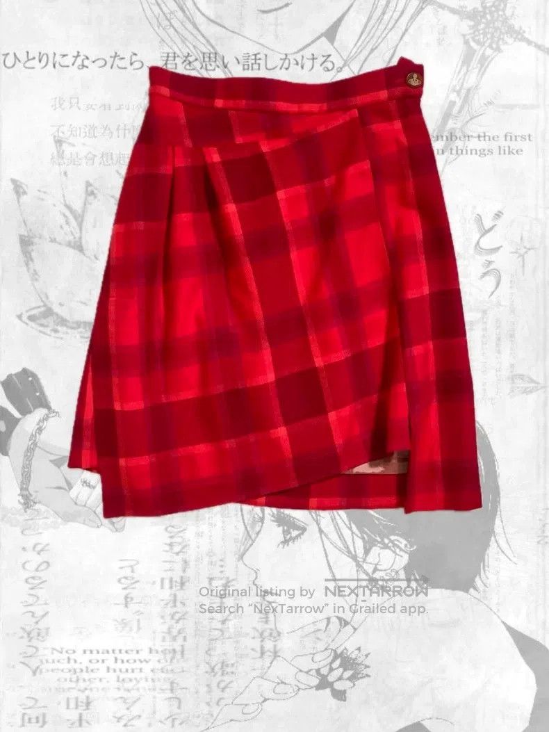 Vivienne Westwood Vivienne Westwood Red Plaid Pleated Skirt Size 26" / US 2 / IT 38 - 1 Thumbnail