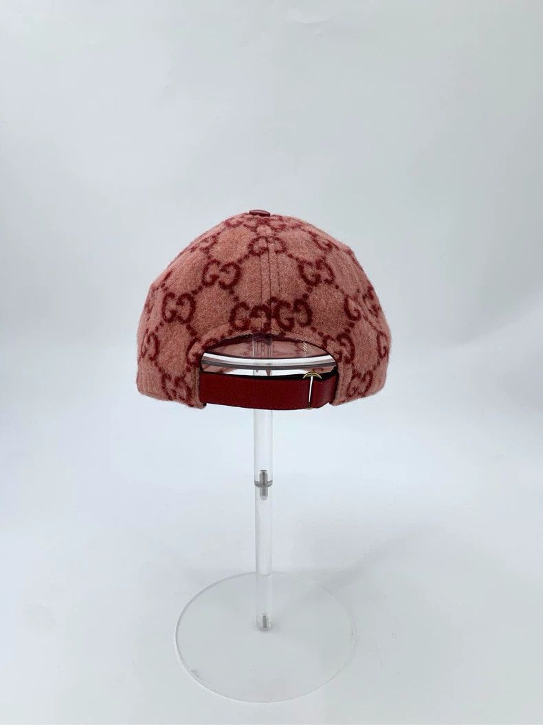 Gucci Gucci Size M Logo old flower full print pink wool baseball Size ONE SIZE - 4 Thumbnail