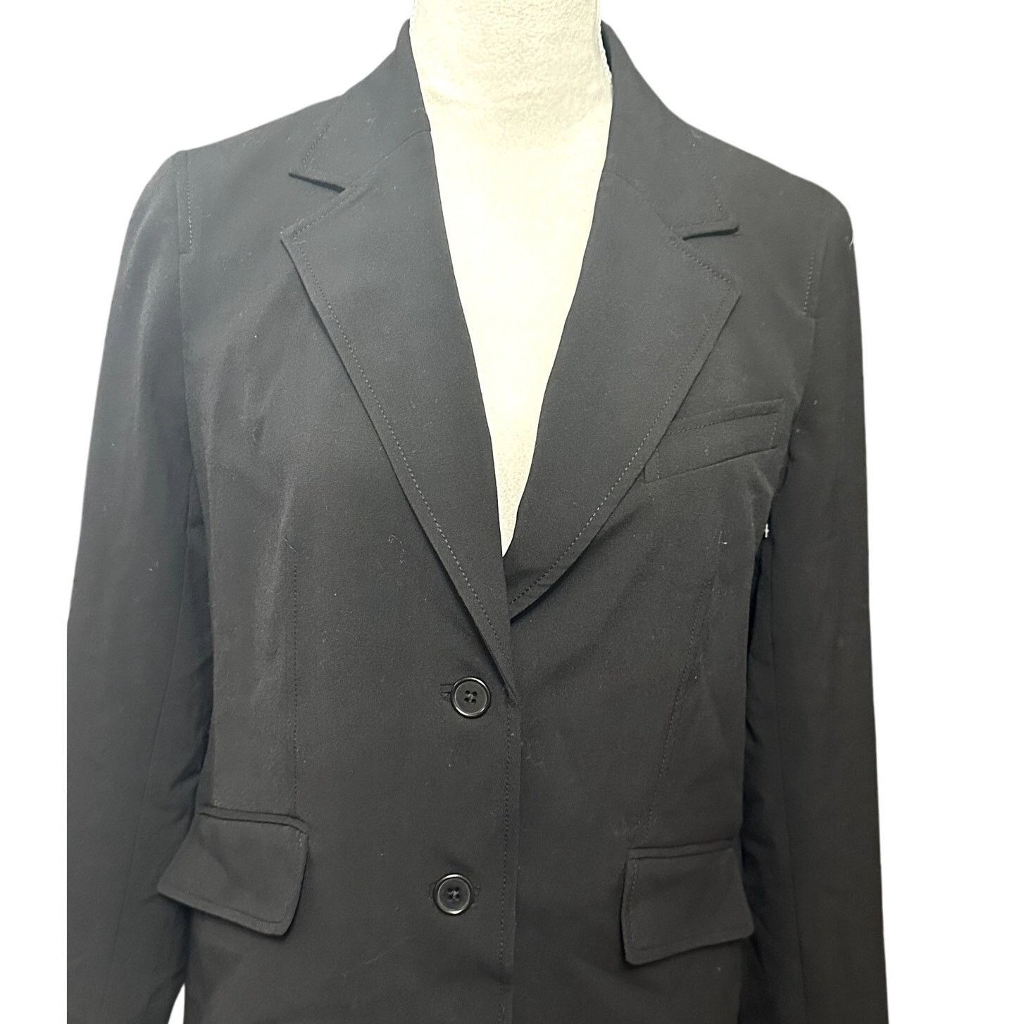 Anne Klein Ann Klein Blazer Jacket Notch Lapel Two Button Black Women 6 Size M / US 6-8 / IT 42-44 - 2 Thumbnail