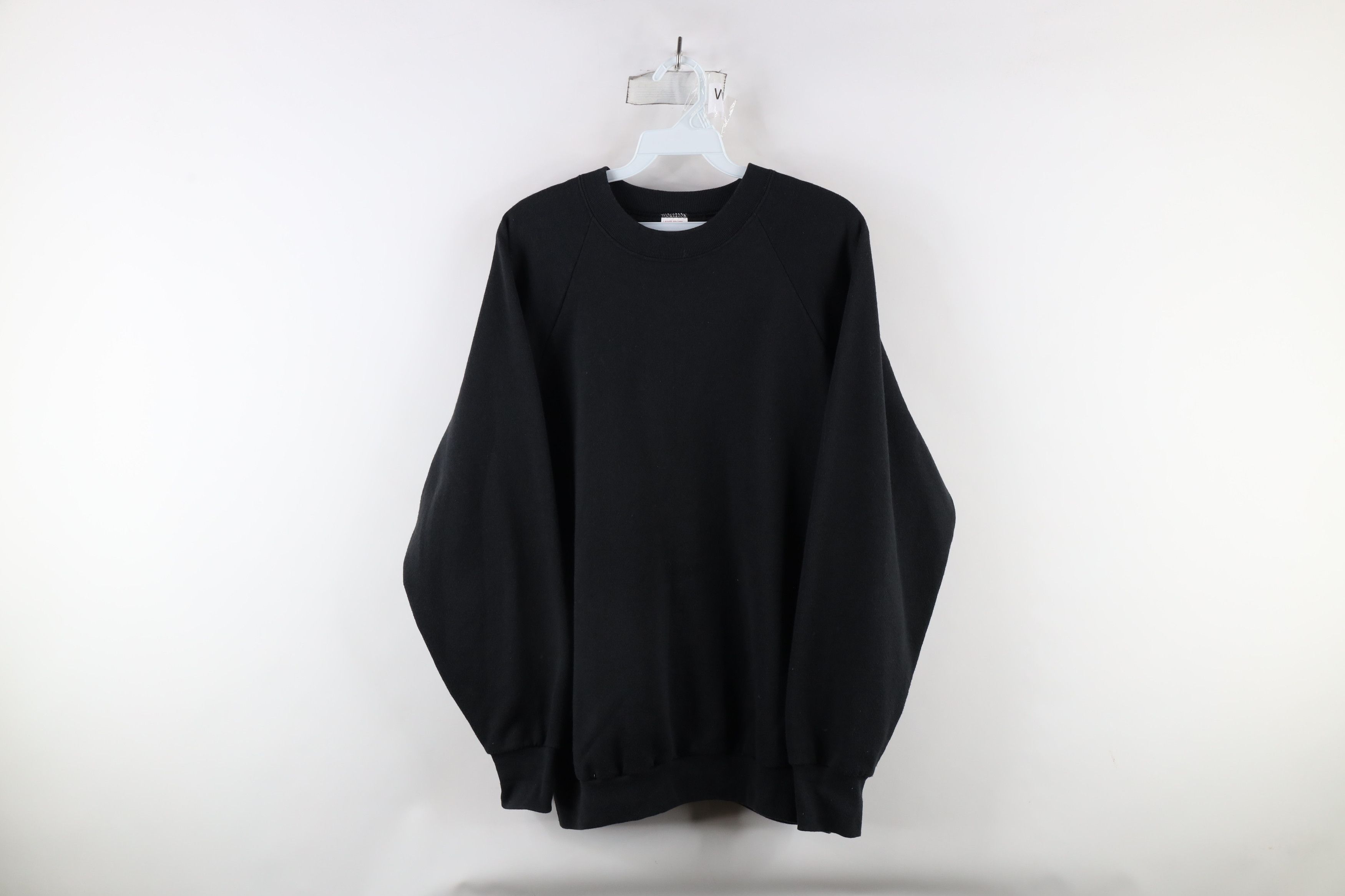 Vintage Vintage 90s Streetwear Blank Crewneck Sweatshirt Black USA Size XL / US 12-14 / IT 48-50 - 1 Thumbnail