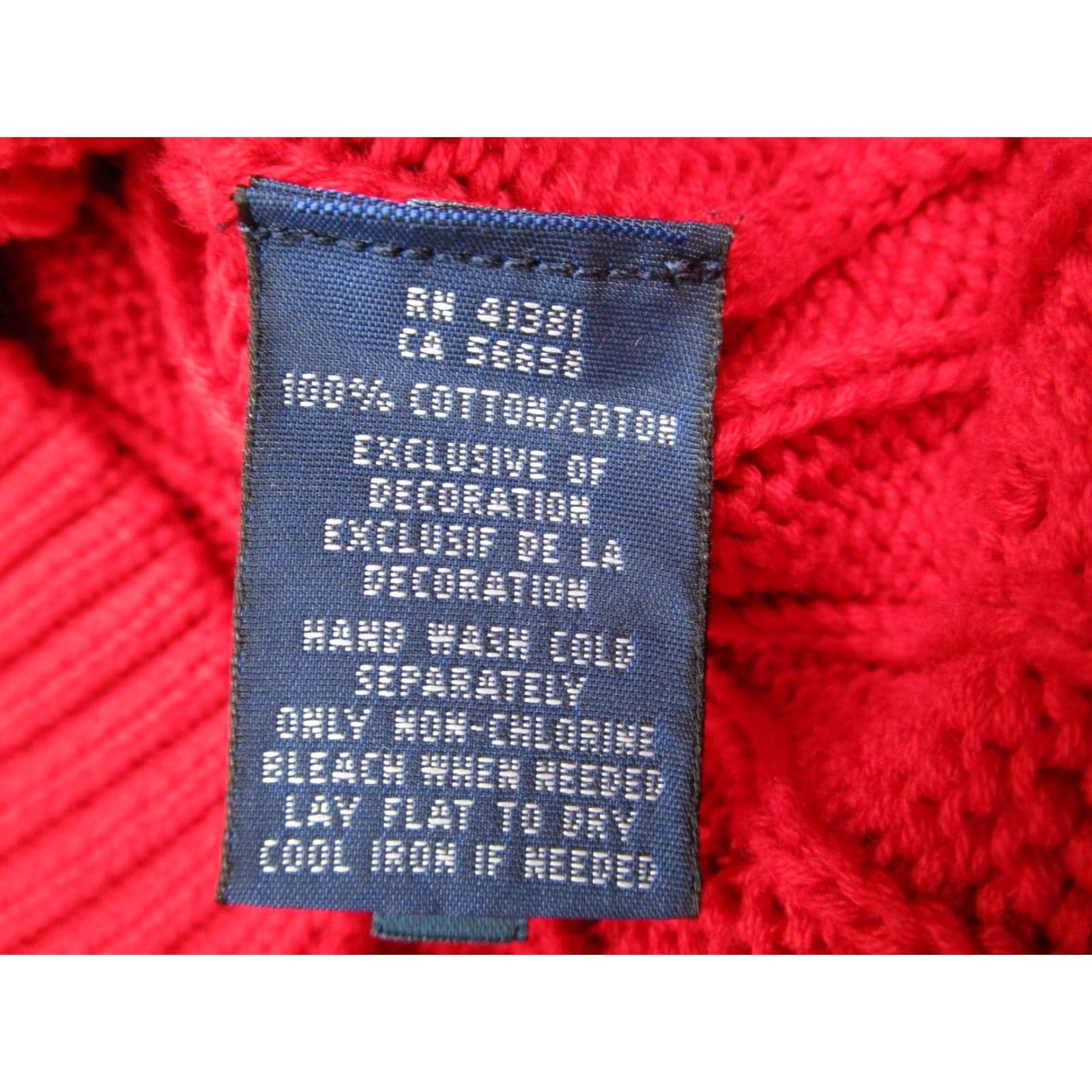 Ralph Lauren RALPH LAUREN BLUE LABEL Women's Medium Red Cable-Knit Sweater Pullover with Gold Pony, Long Sleeve, Crew Neck, Classic Preppy Style Size M / US 6-8 / IT 42-44 - 4 Thumbnail