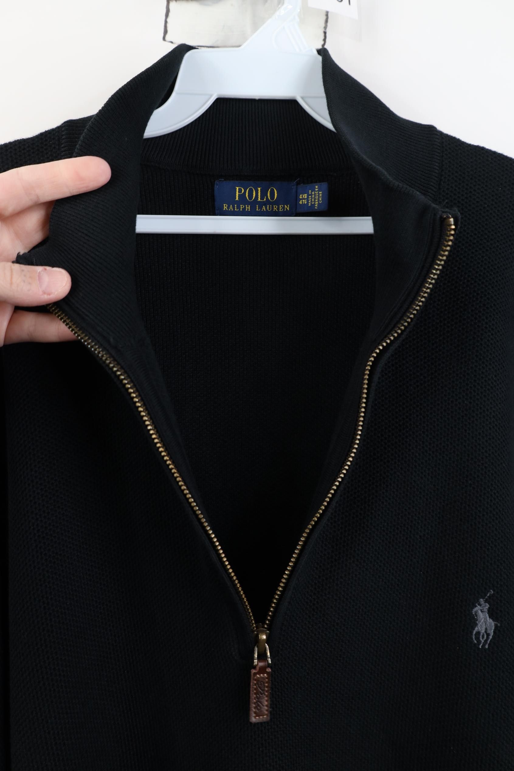 Polo Ralph Lauren Ralph Lauren Thermal Knit 1/4 Zip Pullover Sweater Black Size US XXL / EU 58 / 5 - 6 Thumbnail