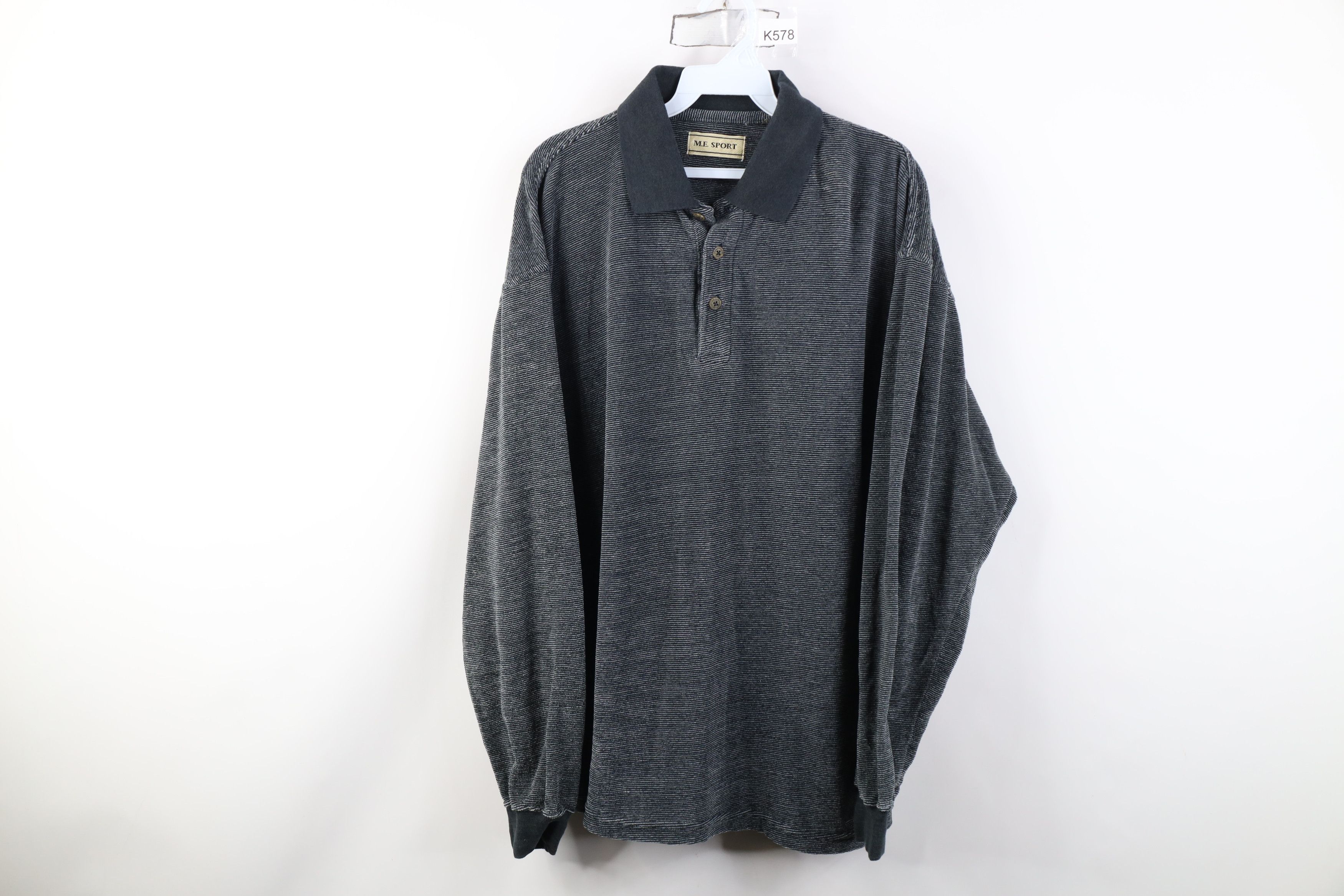 Vintage Vintage 90s Streetwear Ribbed Knit Long Sleeve Rugby Polo Size US XL / EU 56 / 4 - 1 Thumbnail