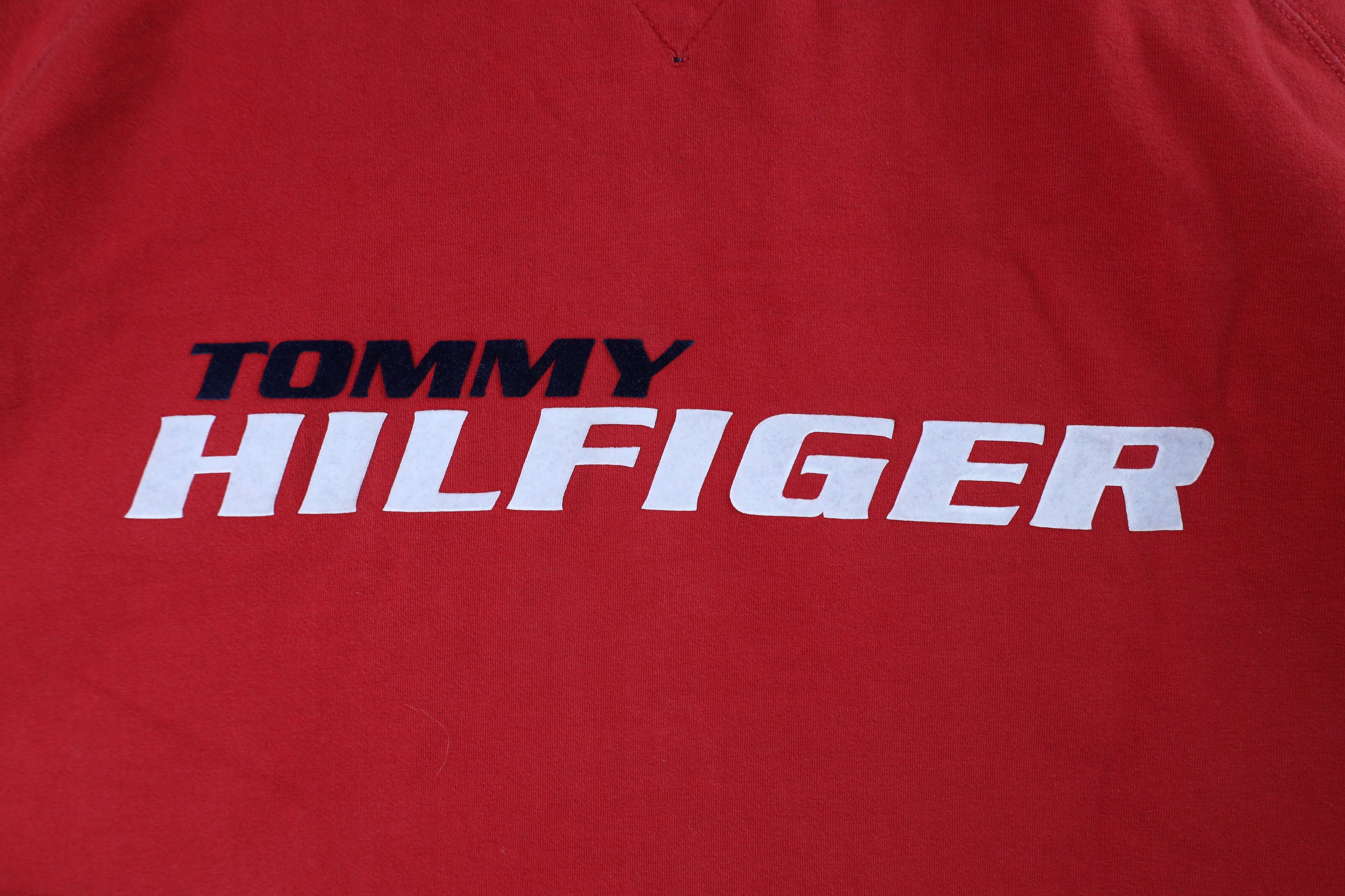 Tommy Hilfiger × Vintage Vintage 90s Tommy Hilfiger Out Big Logo Half Zip Sweater Size US XXL / EU 58 / 5 - 14 Thumbnail