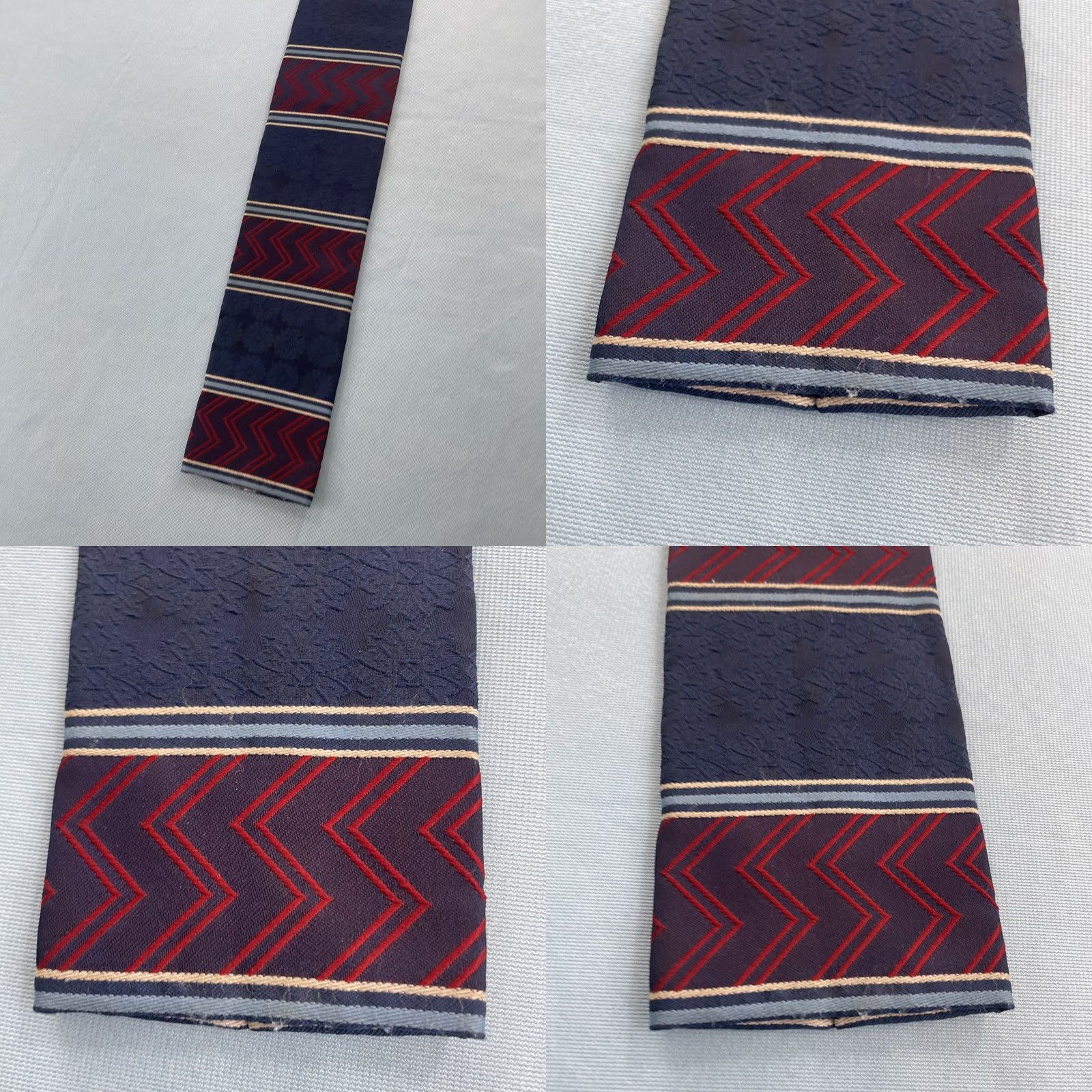 MCM Vtg 60s Ernst Square End NeckTie Union Mod MCM Aztec Patriot Red White Blue 3x54 Capsule Necktie Size ONE SIZE - 9 Thumbnail