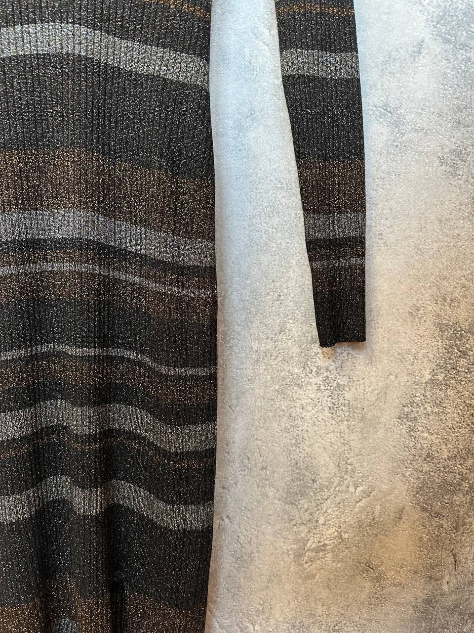 Reiss REISS Sassy Metallic-Stripe Knit Dress Maxi Tight Size L / US 10 / IT 46 - 10 Thumbnail