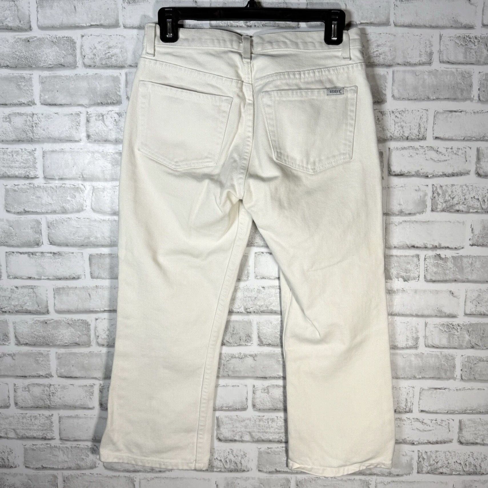 Guess VINTAGE GUESS Jeans Women 28 White 100% Cotton USA 28x22 Straight Mens? No, Women. Size 28" / US 6 / IT 42 - 5 Thumbnail