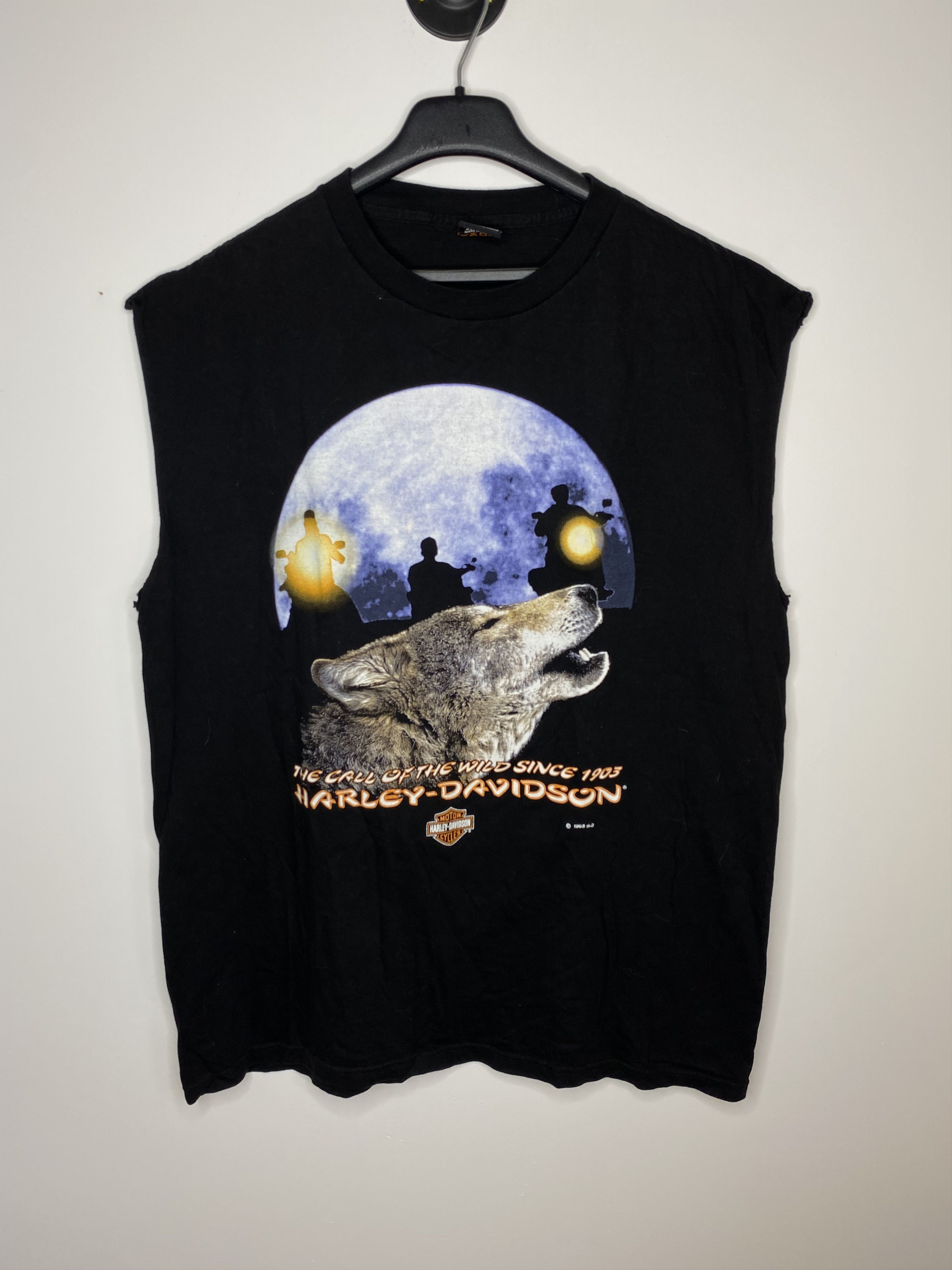 Harley Davidson VINTAGE 1998 HARLEY DAVIDSON CALL OF THE WILD WOLF VEST Size US XL / EU 56 / 4 - 1 Thumbnail