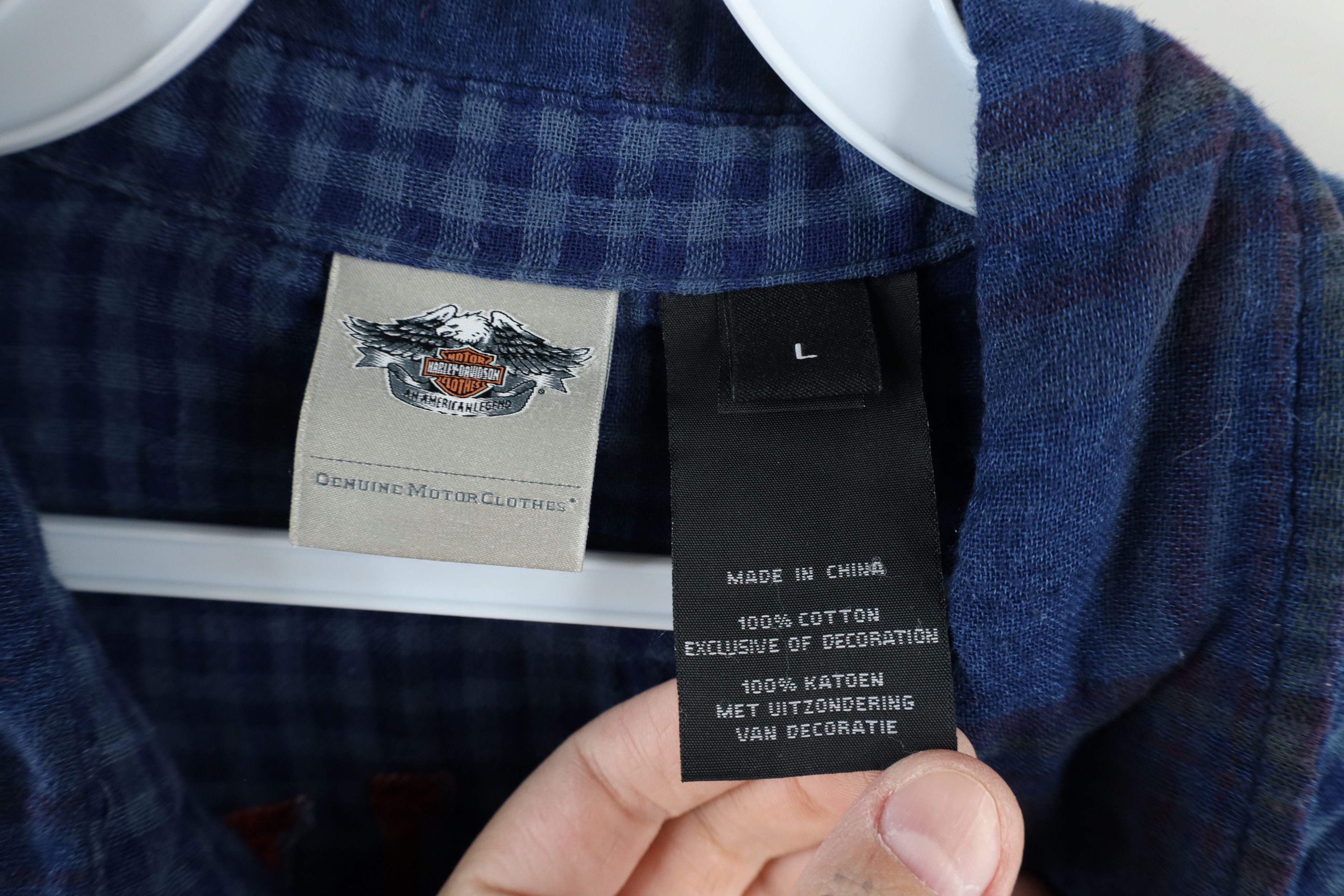 Harley Davidson × Vintage Vintage Harley Davidson Western Flannel Button Shirt Plaid Size L / US 10 / IT 46 - 7 Thumbnail