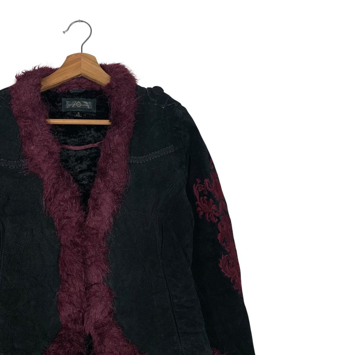 Wilsons Leather WILSONS LEATHER Fur Lined Suede Jacket Crop Jacket #2166-C95 Size S / US 4 / IT 40 - 5 Thumbnail