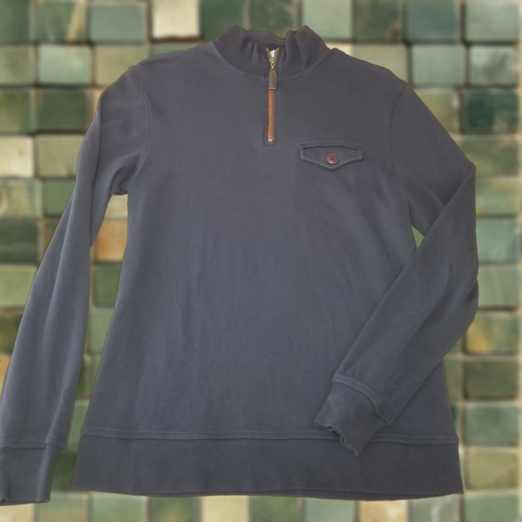 Parker Thomas Parker Sweater Mens Small Navy 1/4 Zip Cotton Knit Pullover Preppy Golf Shirt Size US S / EU 44-46 / 1 - 1 Thumbnail