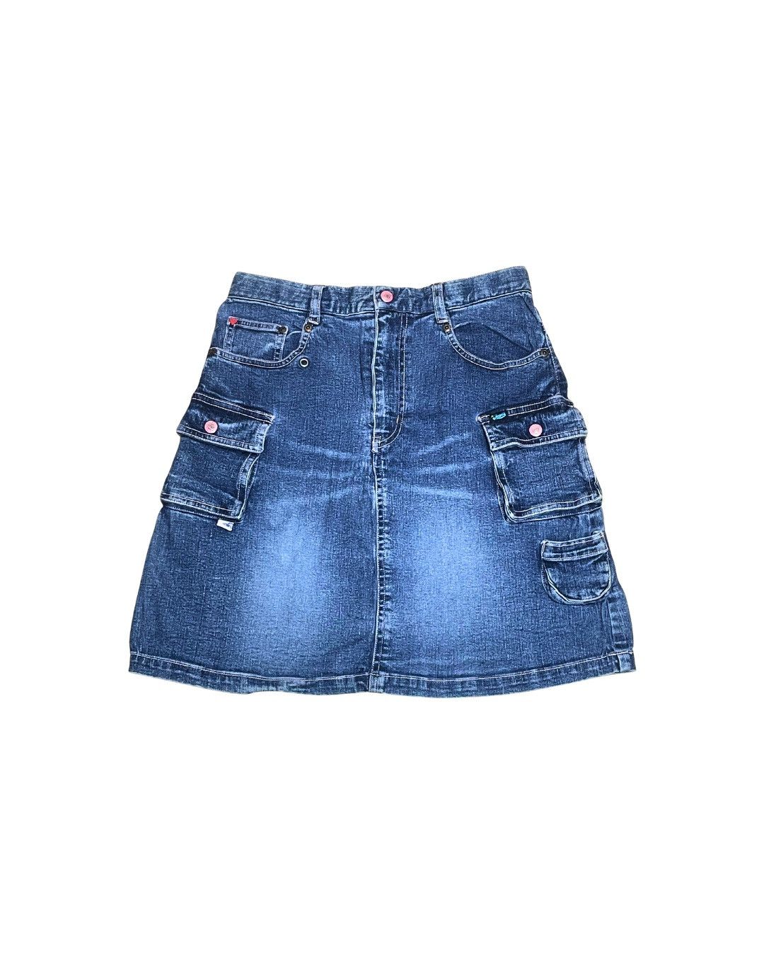 Angel Blue Angel Blue Denim Mini Skirt Nakamura-kun Pink Bear Graphic Size 29" - 4 Thumbnail
