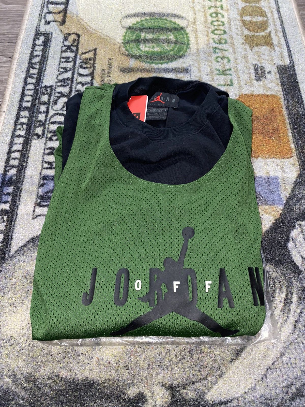 image of Jordan X Off-White Jersey Top (X ) in Green, Men's (Size 2XL)