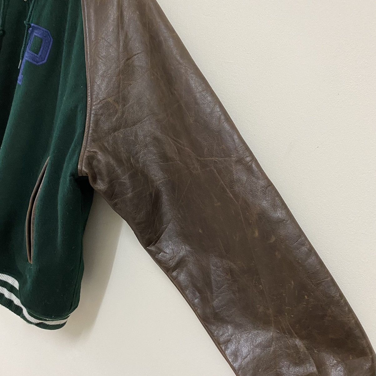 Polo Ralph Lauren VTG 90’s Polo Sport Hybrid Leather Patina Sleeve Jacket Size US L / EU 52-54 / 3 - 11 Thumbnail