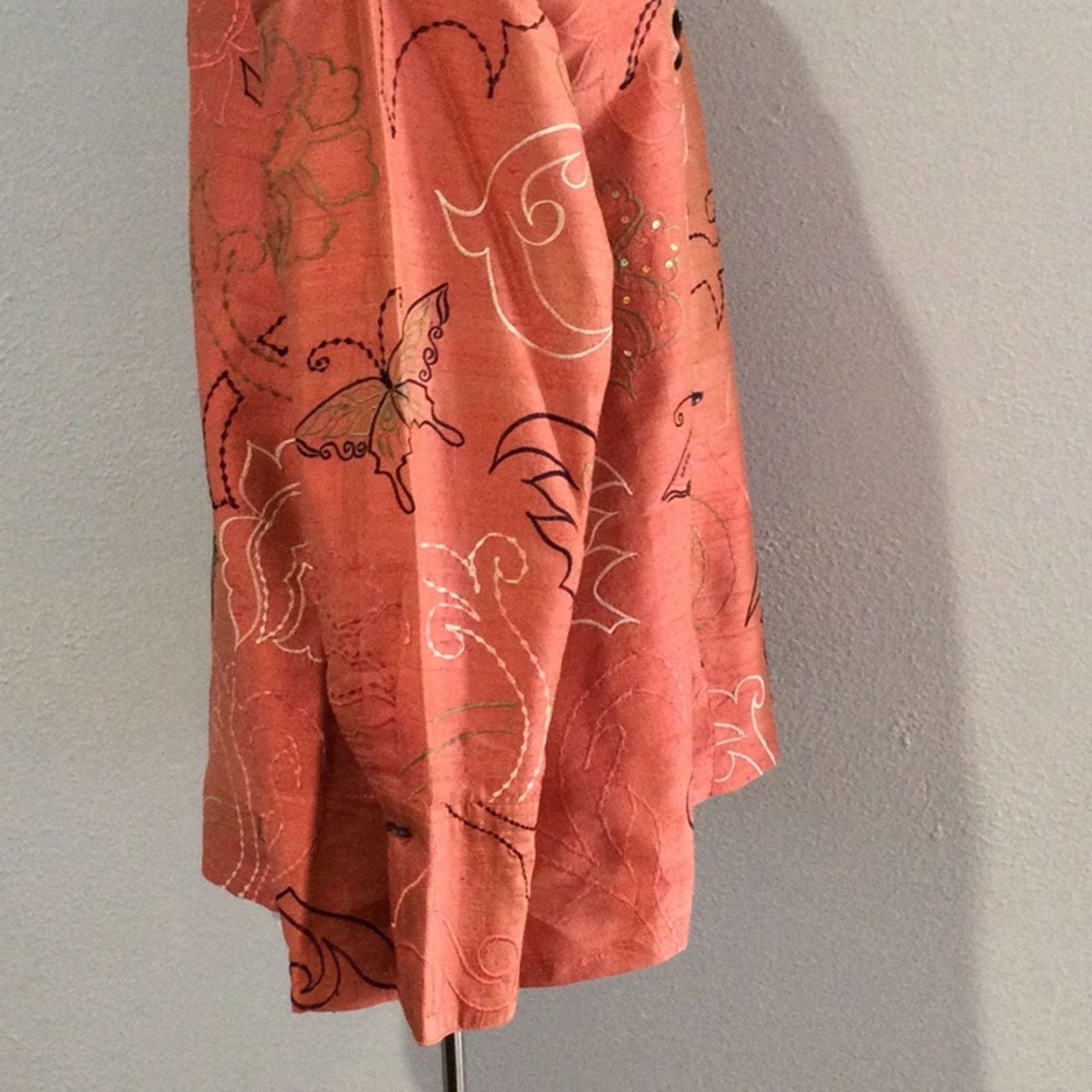 Other Yak Magik 100% Silk Embroidered Sequins Toggle Jacket M Size M / US 6-8 / IT 42-44 - 8 Thumbnail
