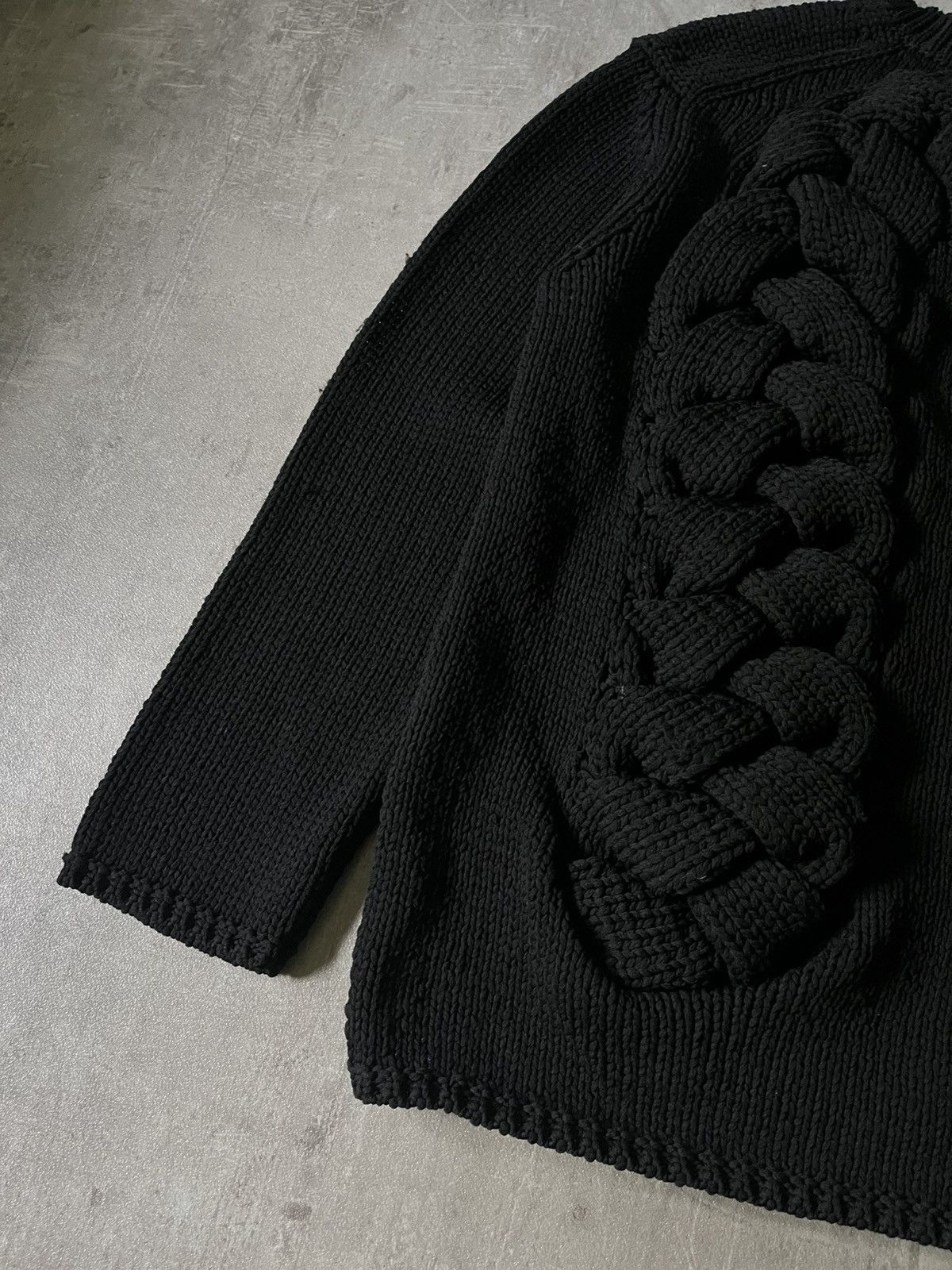 Comme des Garcons × Comme des Garcons Homme Plus × Japanese Brand Comme des Garcons Homme Plus braid black sweater knit Size US M / EU 48-50 / 2 - 2 Thumbnail