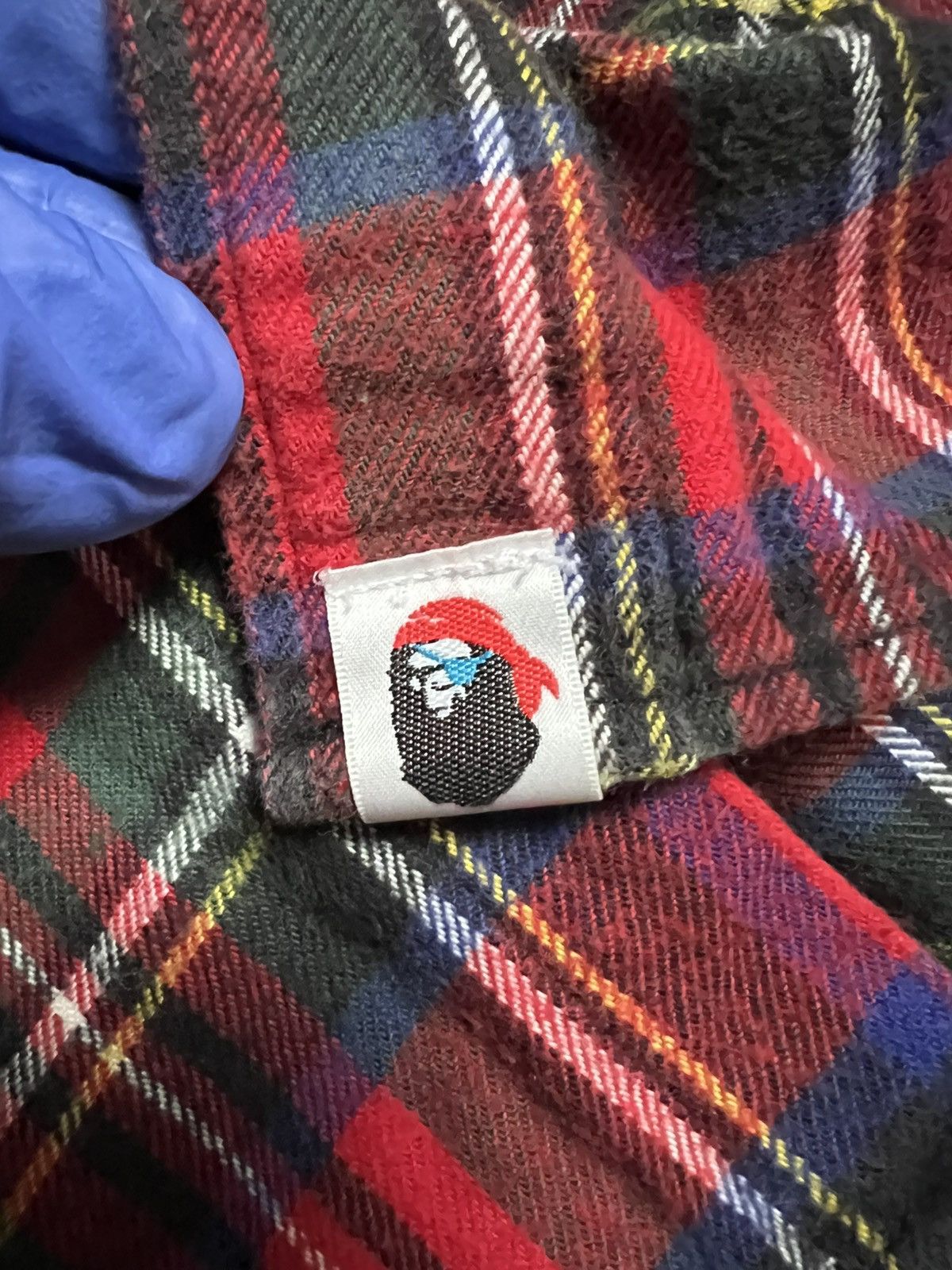 Bape A Bathing Ape Red Plaid Pirate Button Up Long Sleeve Shirt Size US M / EU 48-50 / 2 - 4 Thumbnail