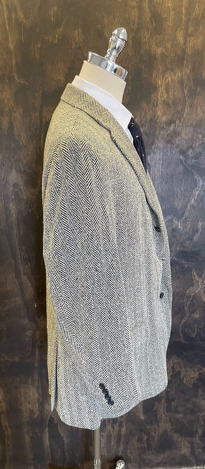 Polo Ralph Lauren × Vintage Silk Herringbone Tweed Jacket Size 48R - 5 Thumbnail