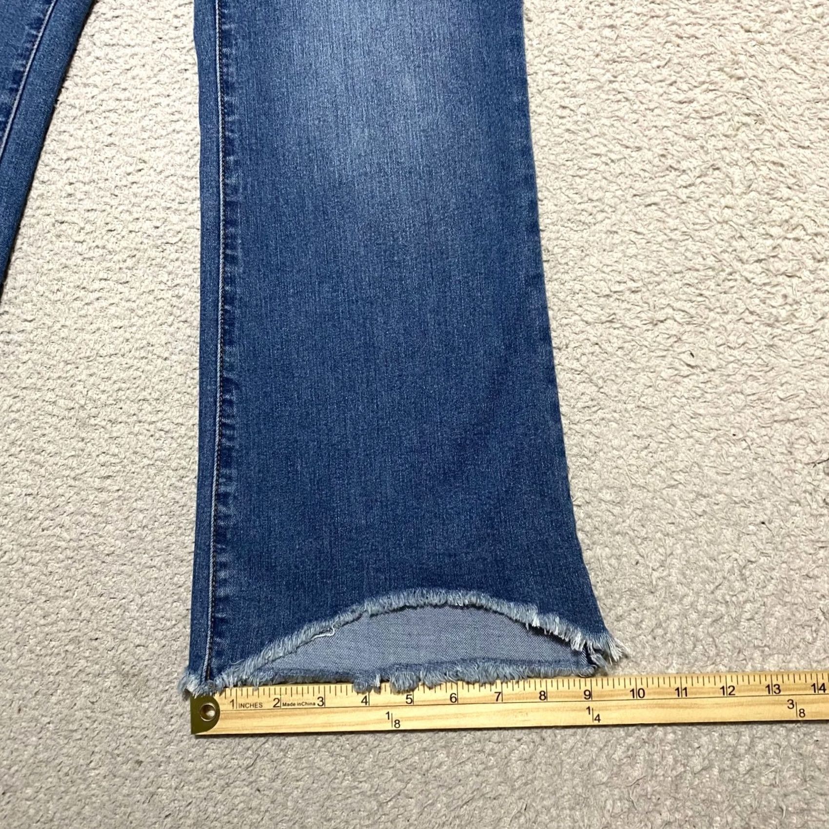 Vintage 1822 Denim Womens Jeans Blue Medium Wash Bootcut High Rise Raw Hem sz 10 Size 32" / US 10 / IT 46 - 5 Thumbnail