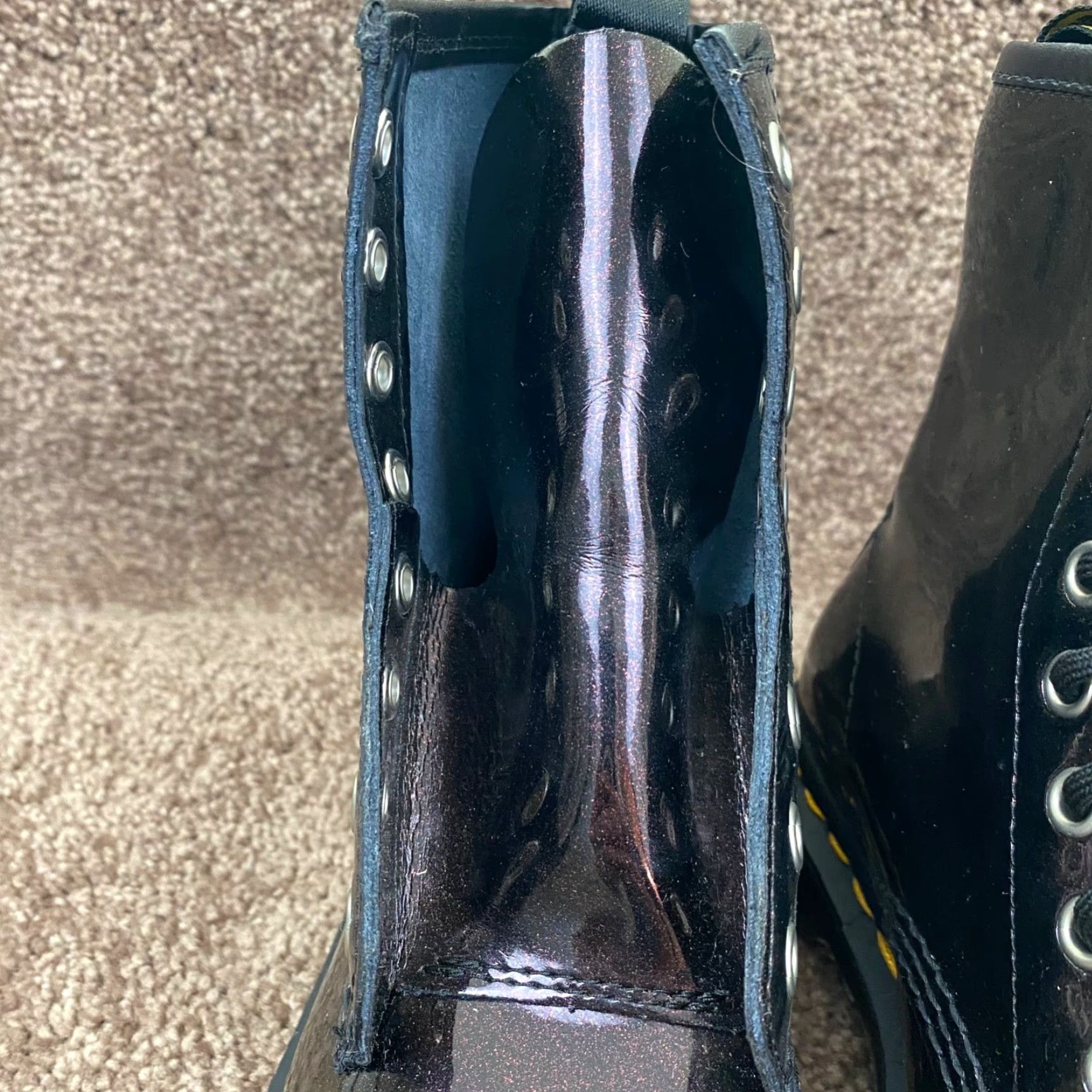 Dr. Martens Dr. Martens 1460 Boots Women Red Glitter 8 Eyelets Mid-Calf Lace Up US 5 Vintage No 7.5" Tall Leather Lining Faux Leather Busy? Size US 5 / IT 35 - 6 Thumbnail
